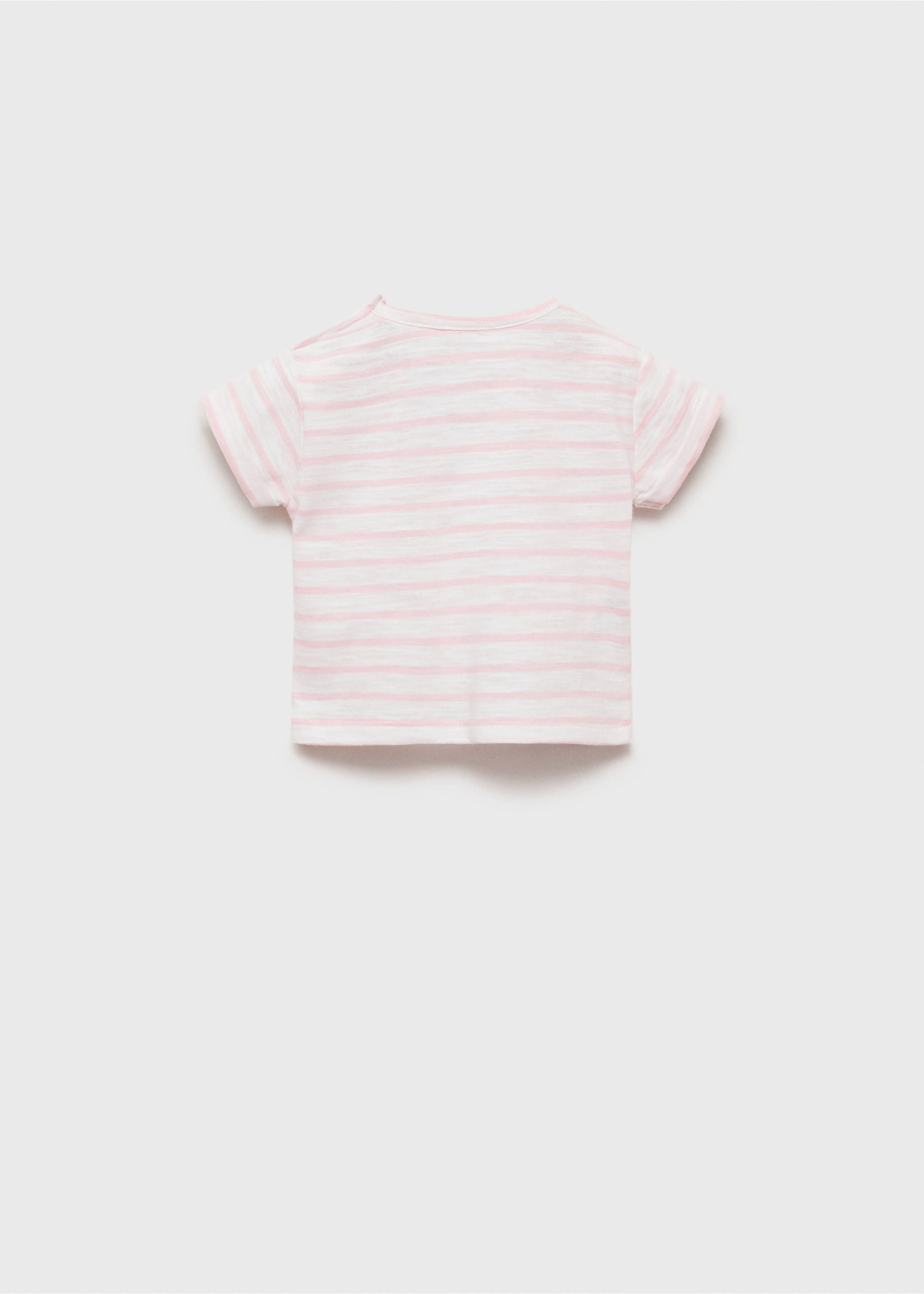 Striped cotton T-shirt - Reverse of the article, Light Pink. Ref: 17001148-00.