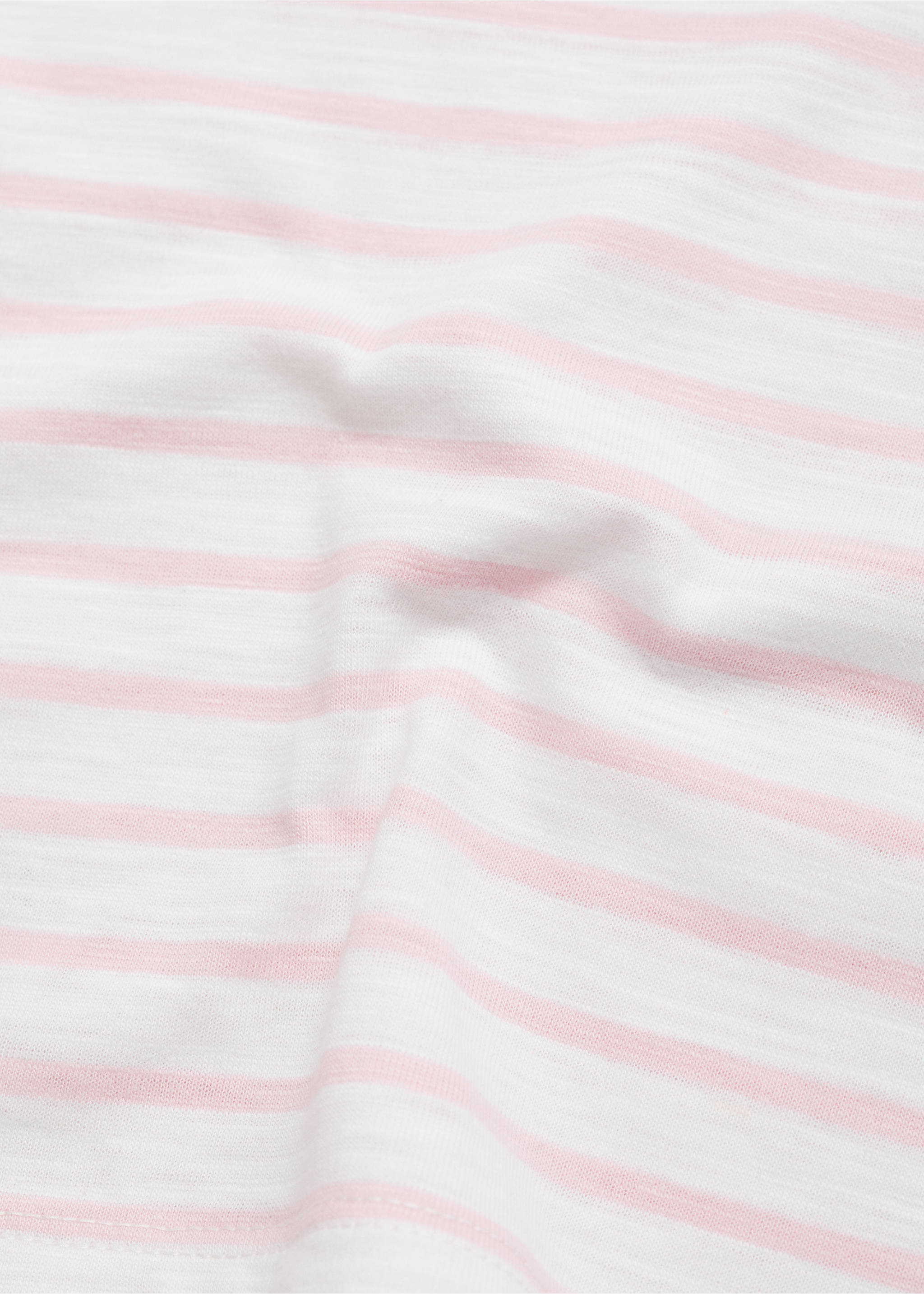 Striped cotton T-shirt - Details of the article 0, Light Pink. Ref: 17001148-00.