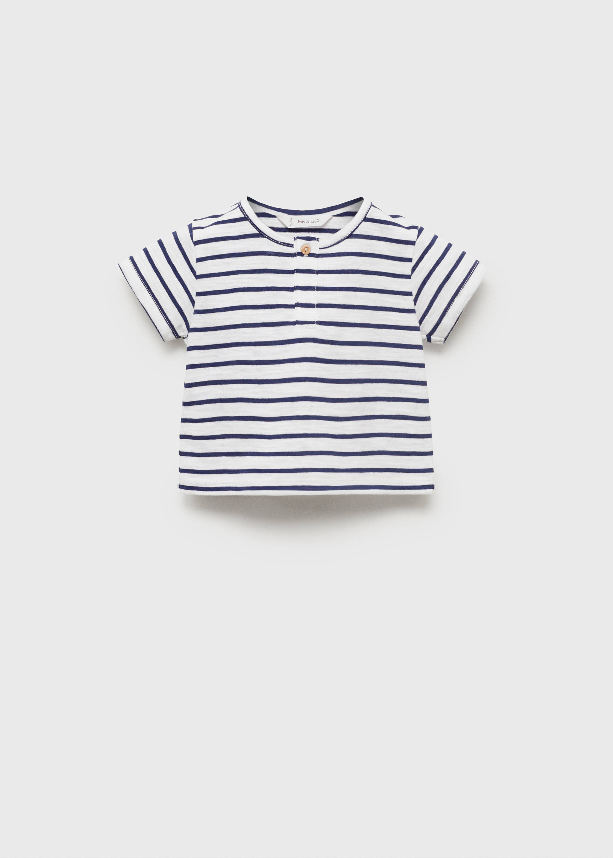 Striped cotton T-shirt - Article without model, Blue. Ref: 17001149-00.