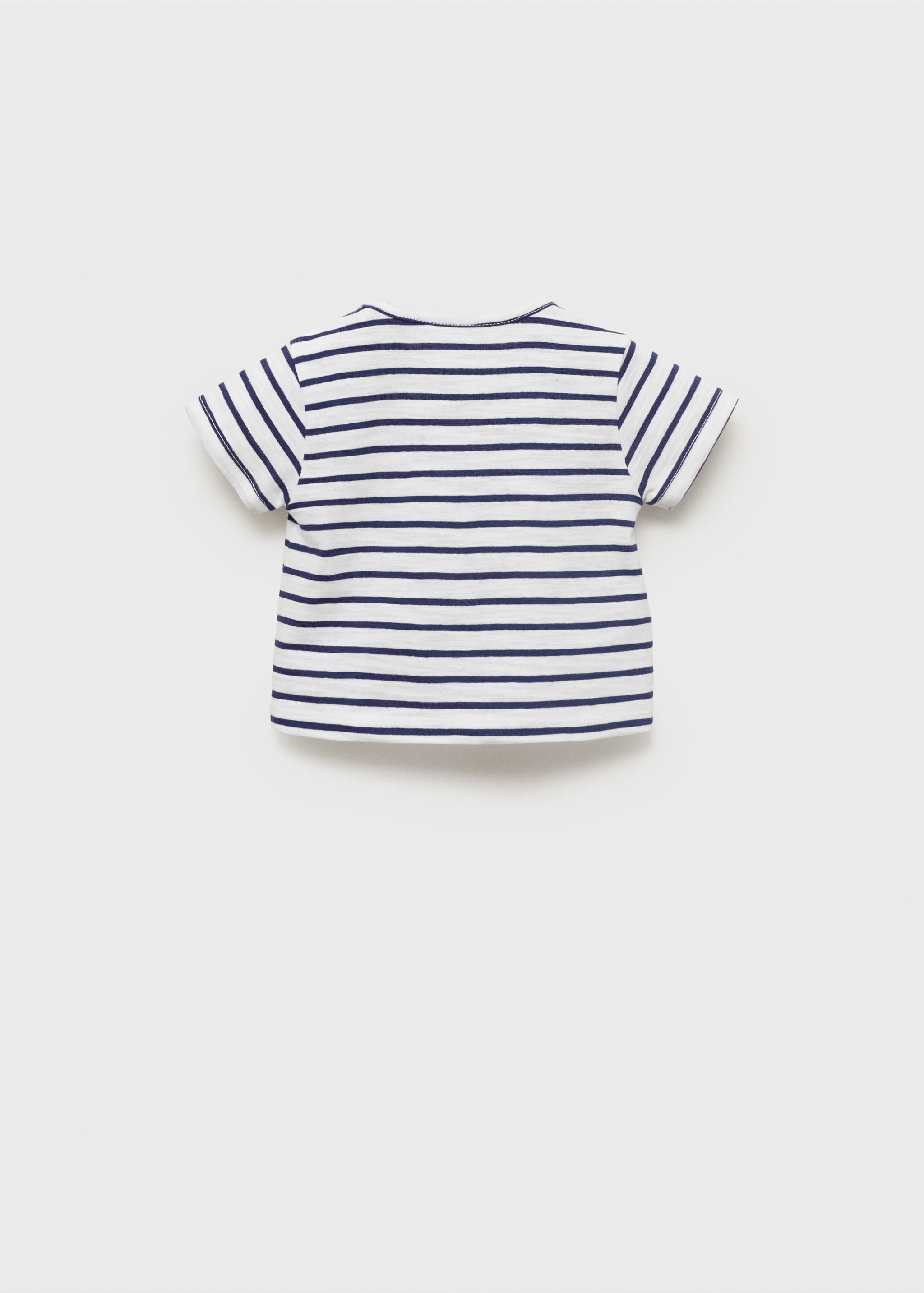 Striped cotton T-shirt - Reverse of the article, Blue. Ref: 17001149-00.