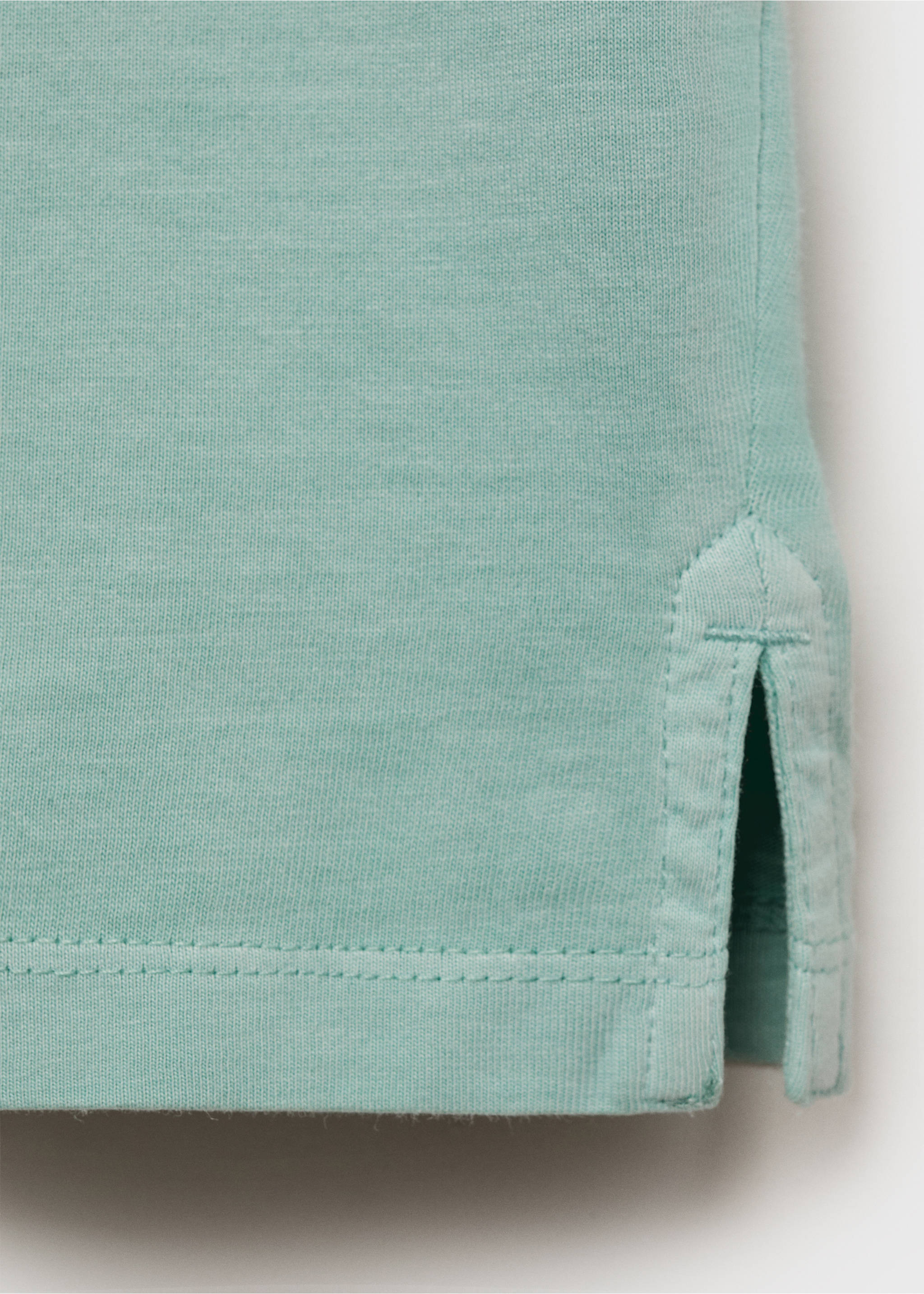 Short-sleeved printed t-shirt - Details of the article 8, Aqua Green. Ref: 17001154-00.