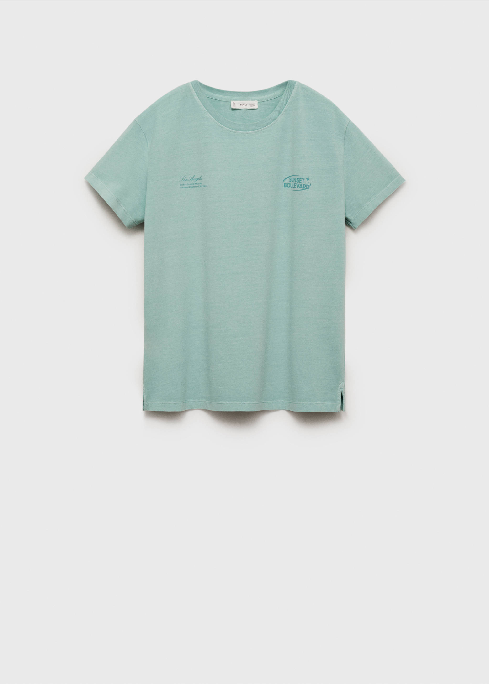 Short-sleeved printed t-shirt - Article without model, Aqua Green. Ref: 17001154-00.