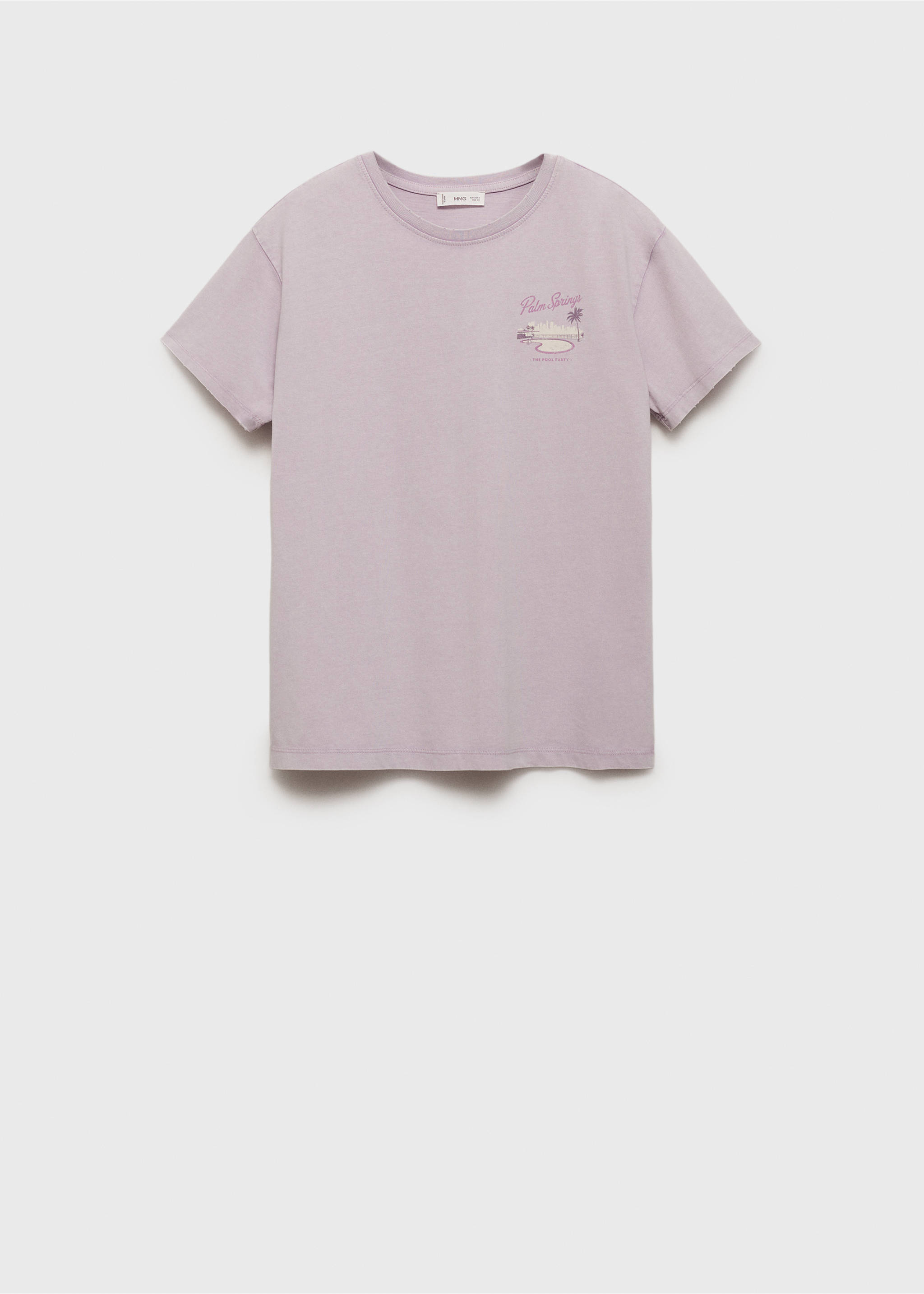Short-sleeved printed t-shirt - Article without model, Lilac. Ref: 17001155-00.
