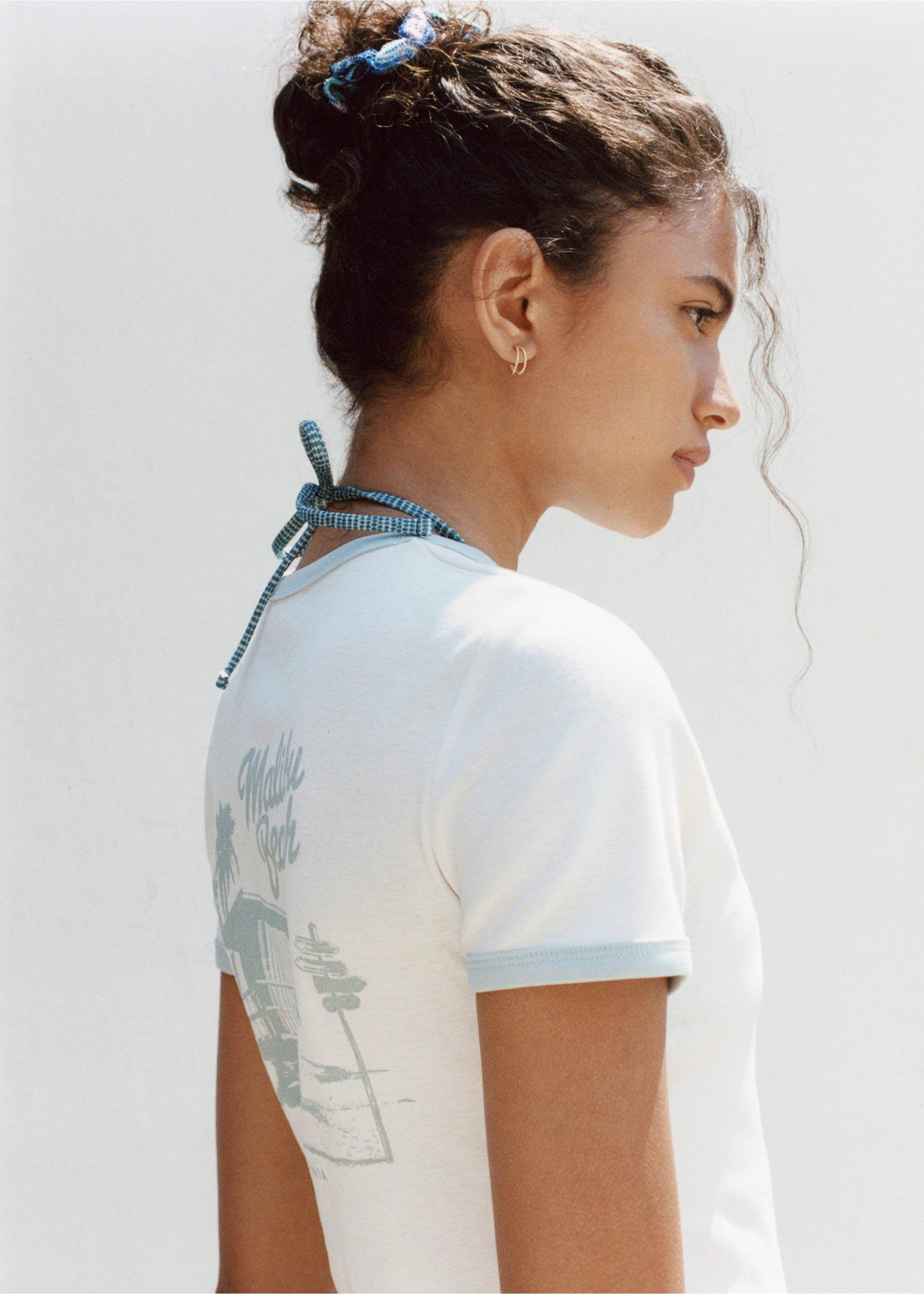 Short-sleeved printed t-shirt - Details of the article 5, Off White. Ref: 17001156-00.