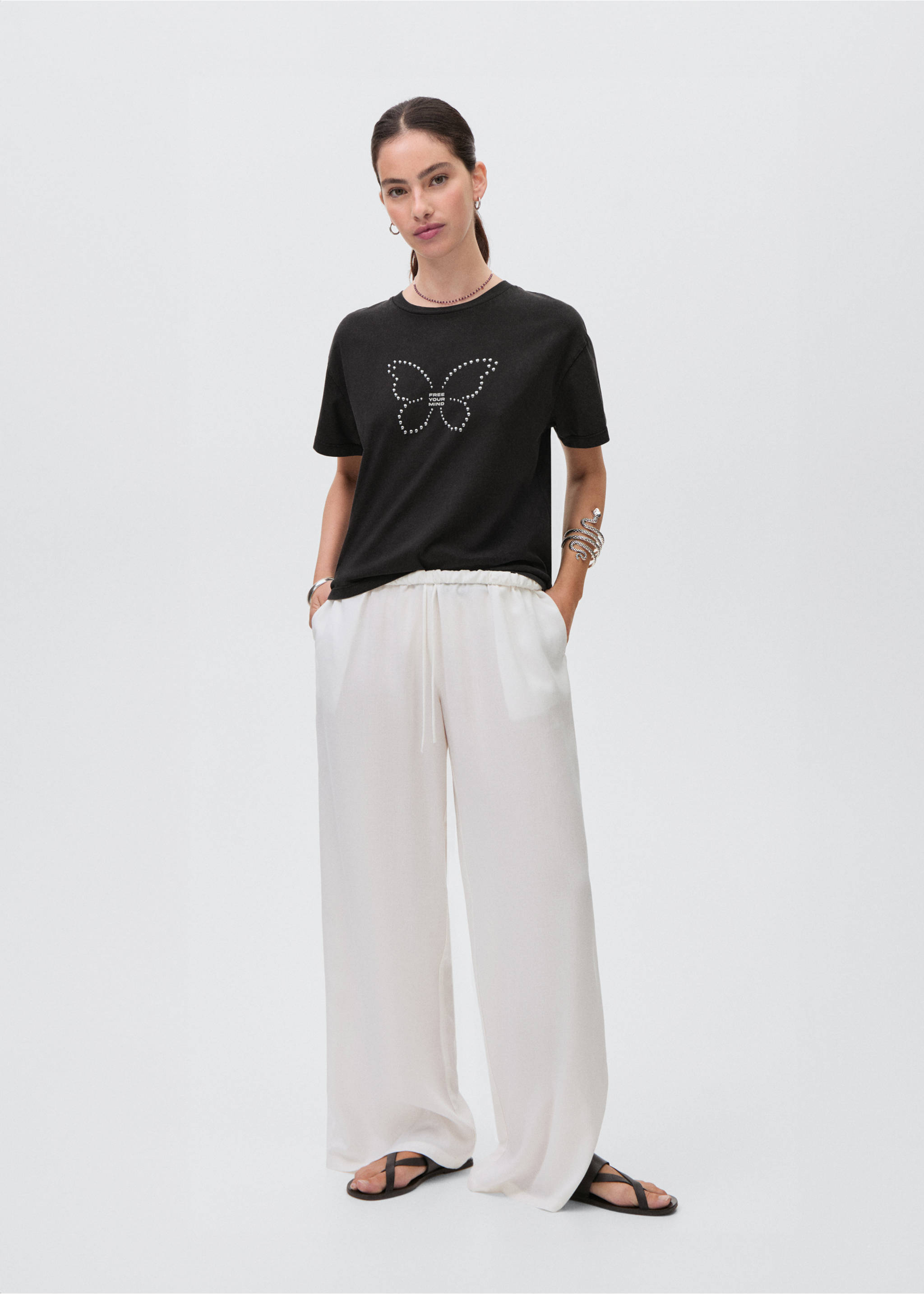 Appliqués butterfly t-shirt - General plane, Charcoal. Ref: 17001157-00.