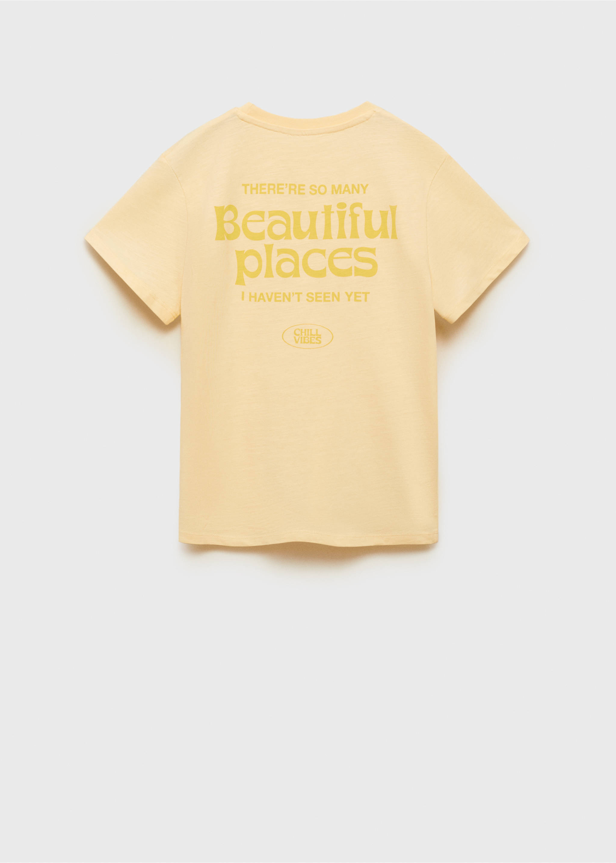 T-shirt coton imprimé - Verso de l’article, Jaune pastel. Ref: 17001158-00.