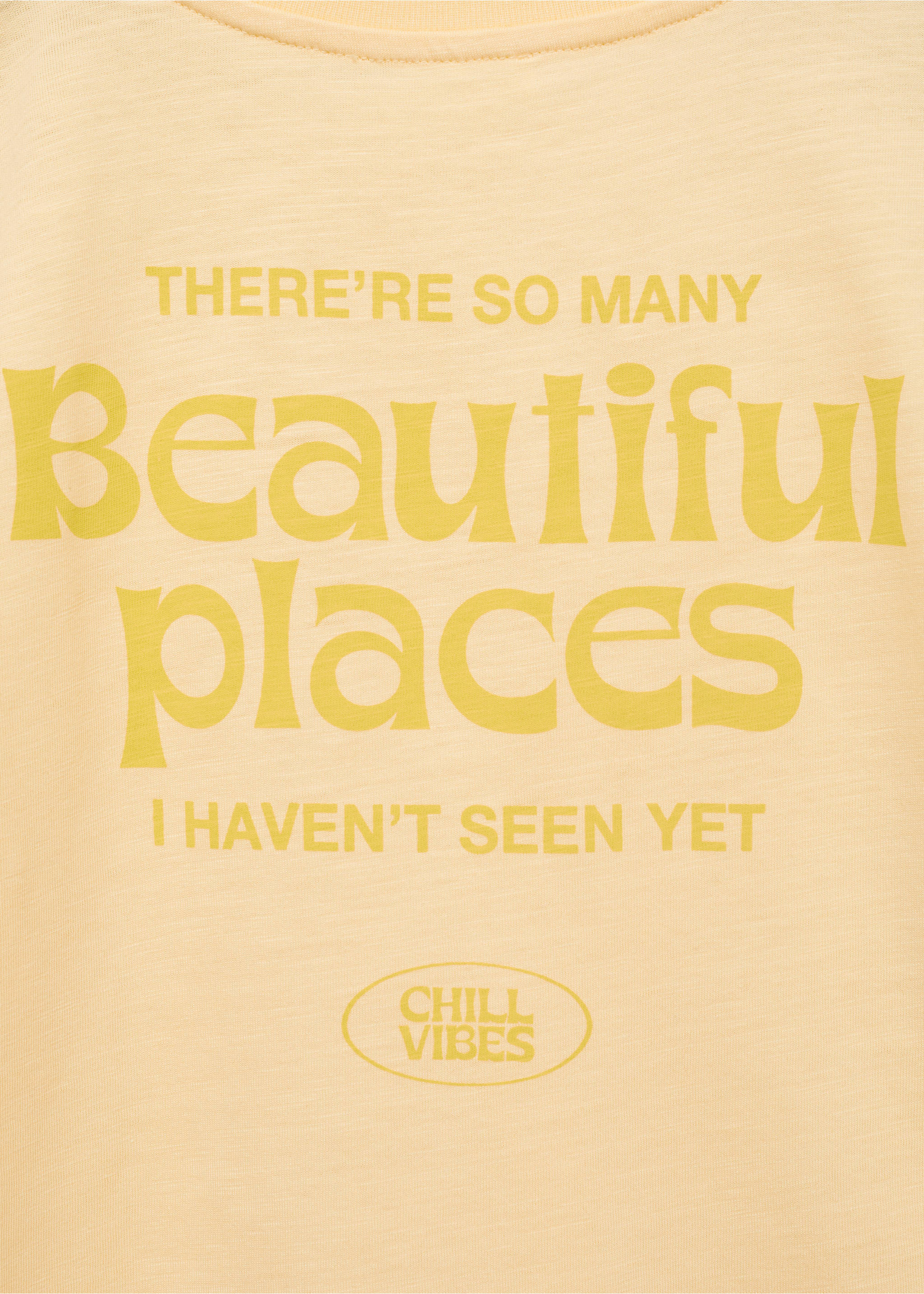 Printed cotton-blend T-shirt - Details of the article 0, Pastel Yellow. Ref: 17001158-00.