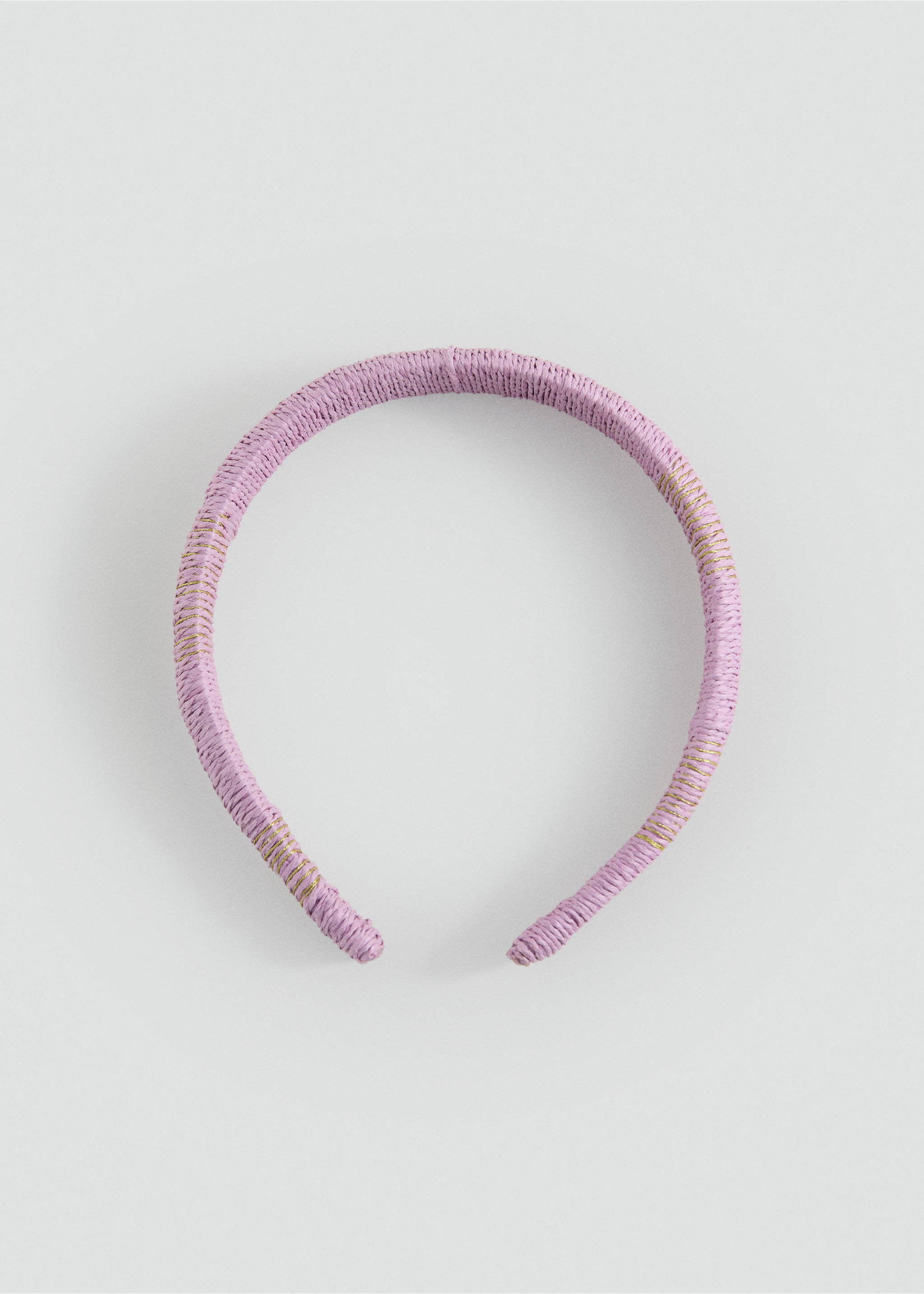 Raffia hairband - Article without model, Lilac. Ref: 17001161-00.