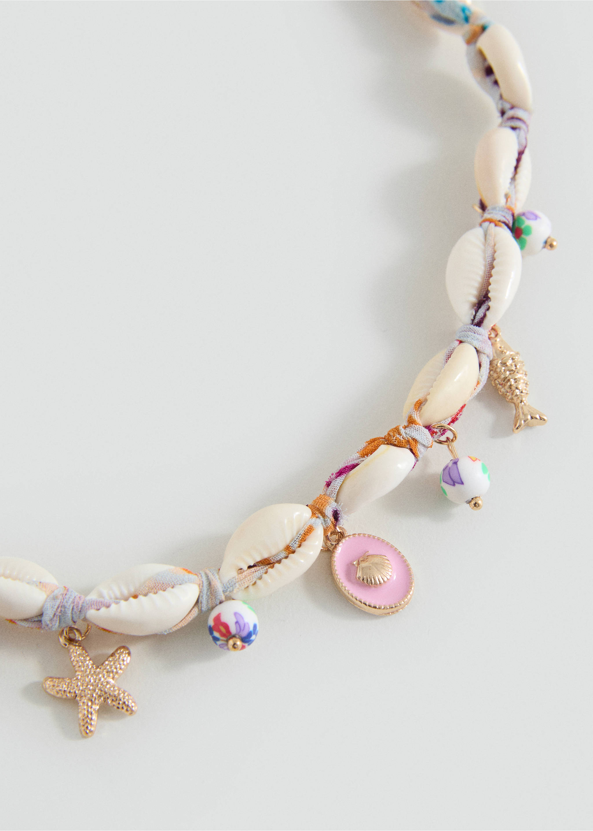Shells bead necklace - Medium plane, Sand. Ref: 17001169-00.
