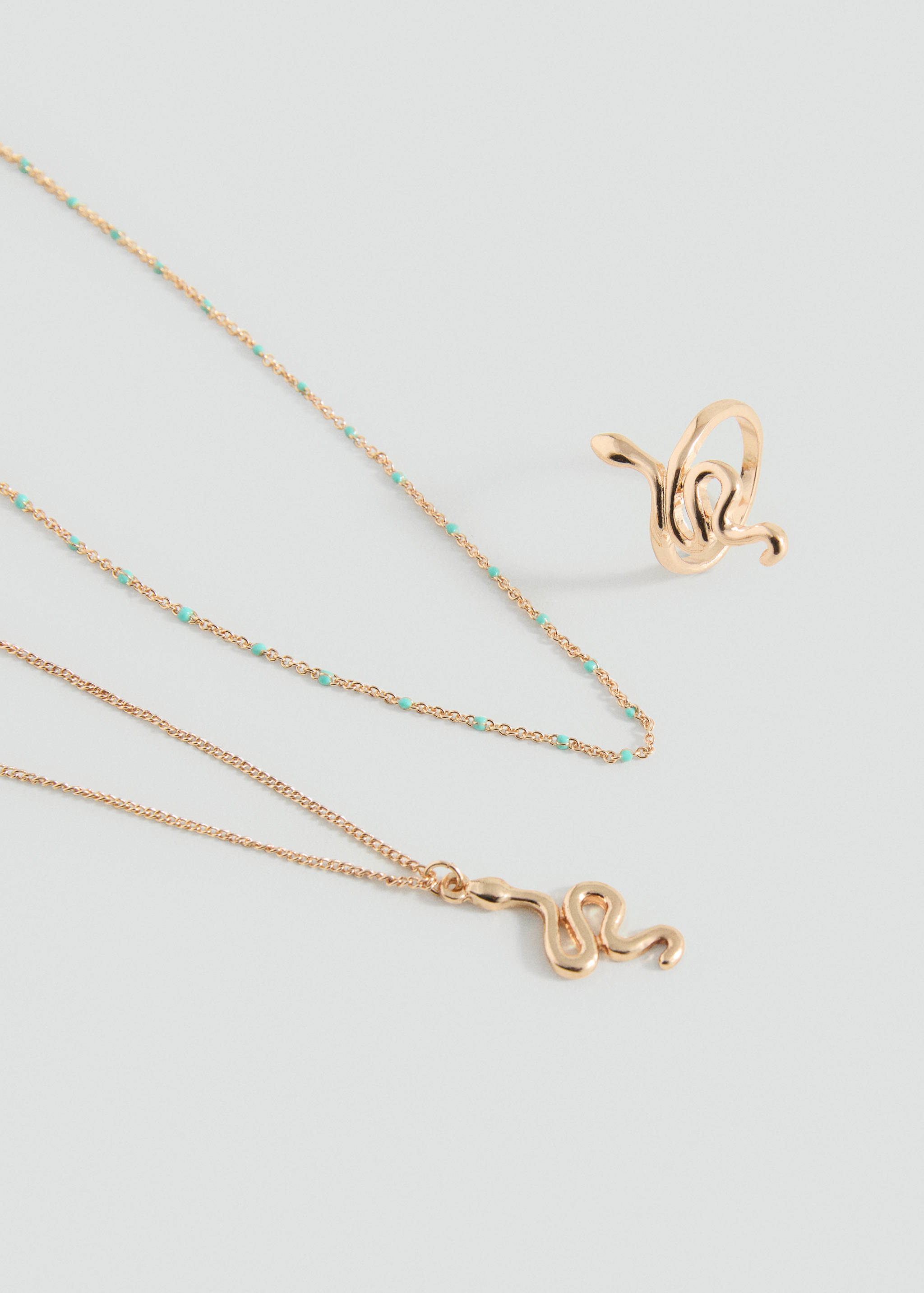 Snake necklace and ring pack - Medium plane