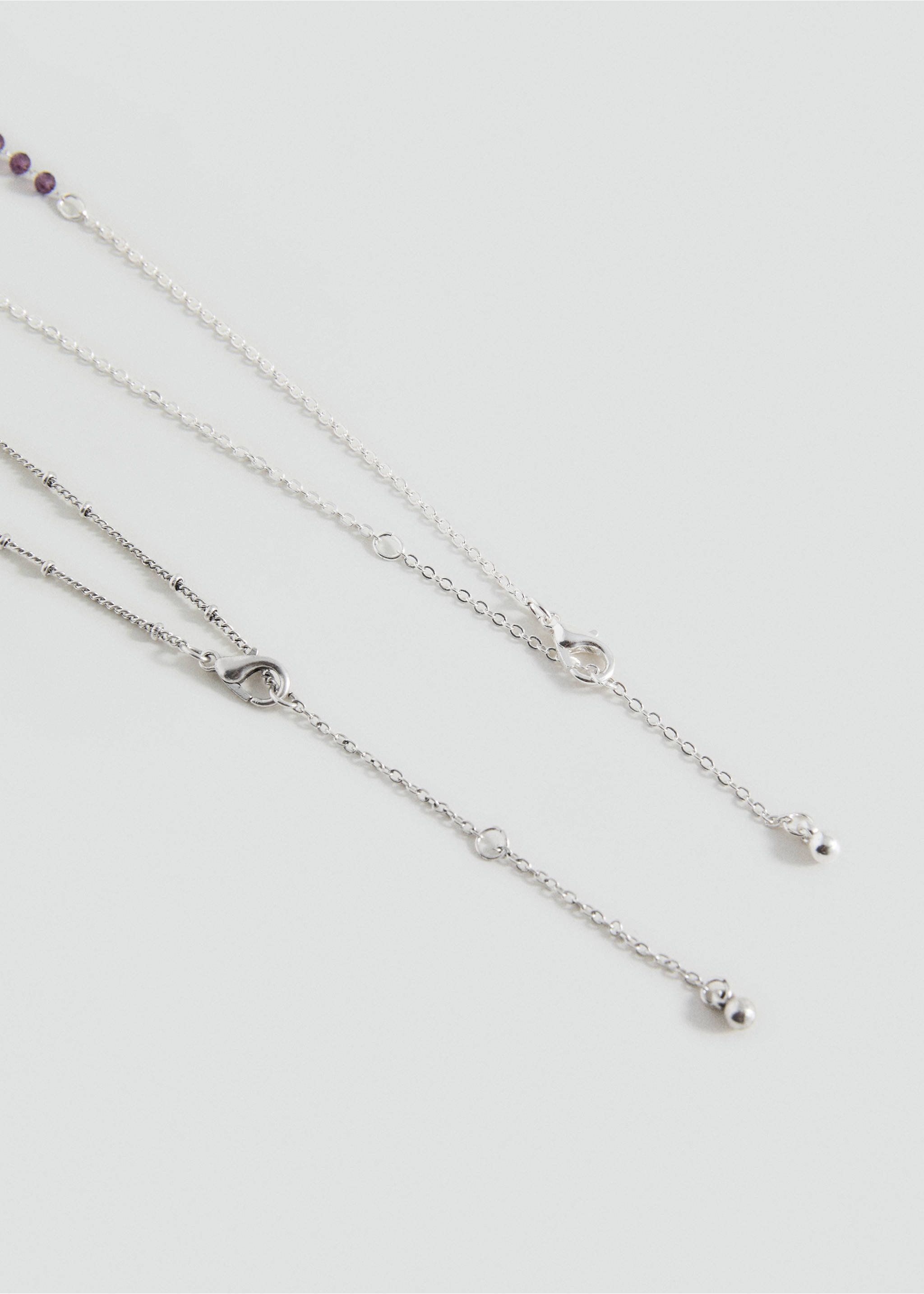 2 pack of necklaces - Details of the article 1, Silver. Ref: 17001183-00.