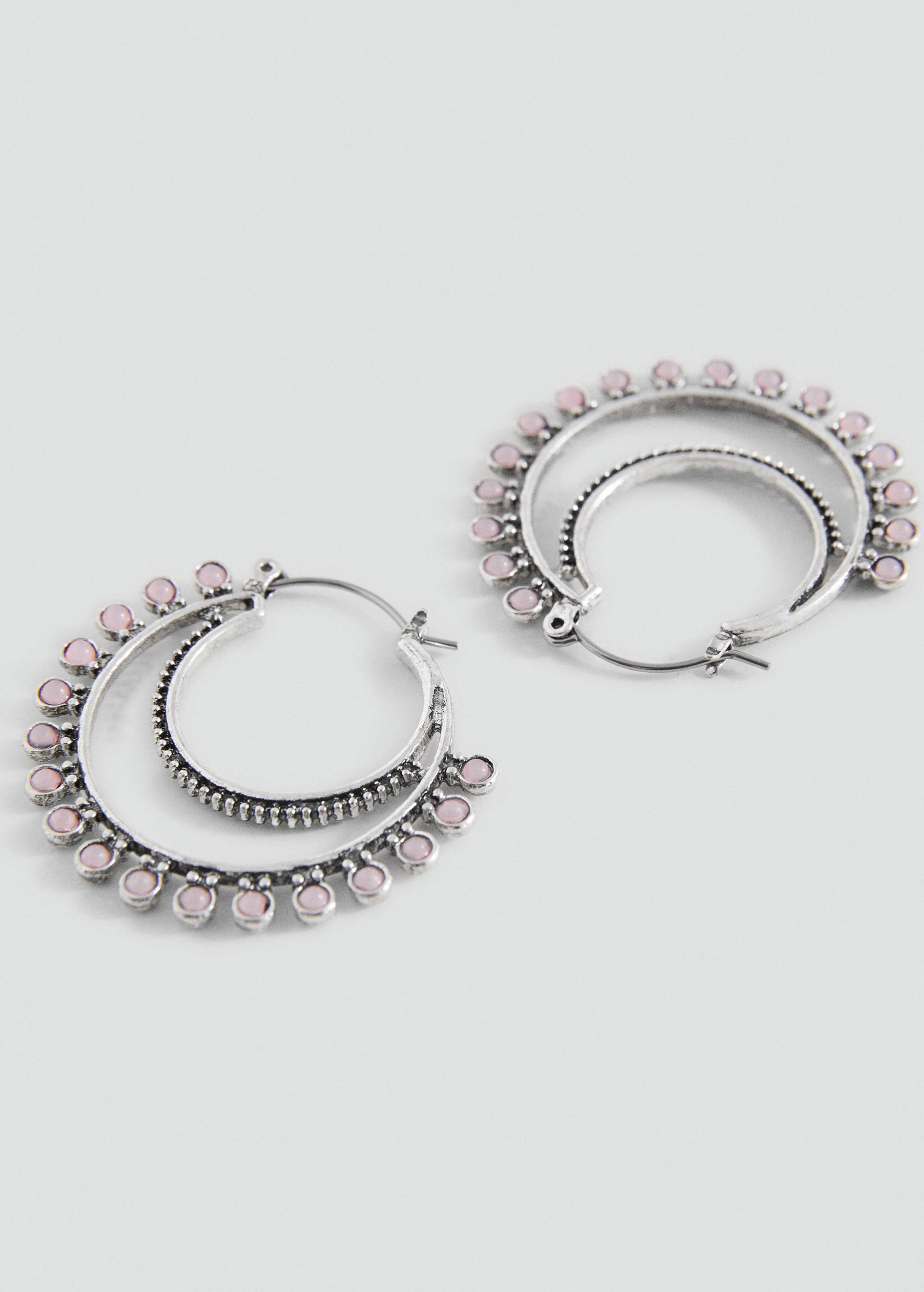 Semi-hoop earrings quartz detail - Medium plane