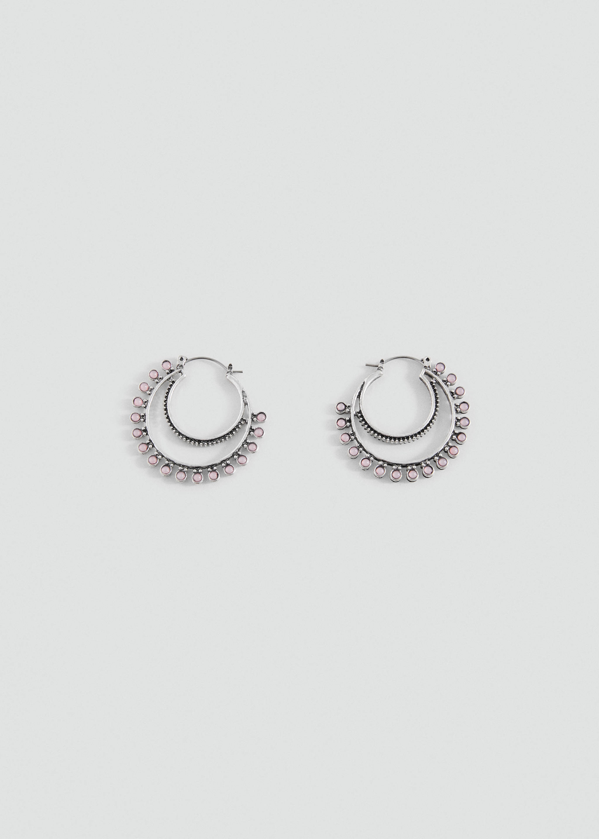 Semi-hoop earrings quartz detail - Article without model