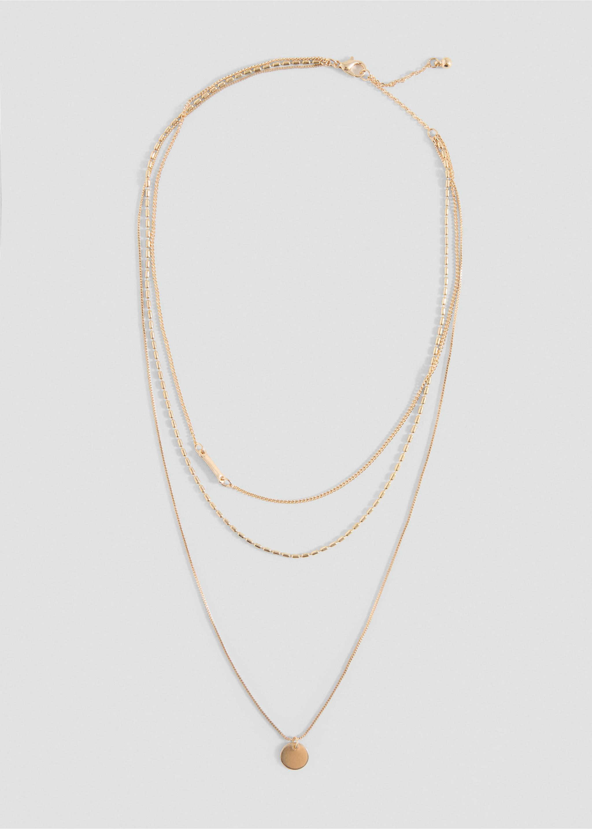 Triple chain necklace - Article without model, Gold. Ref: 17001186-00.