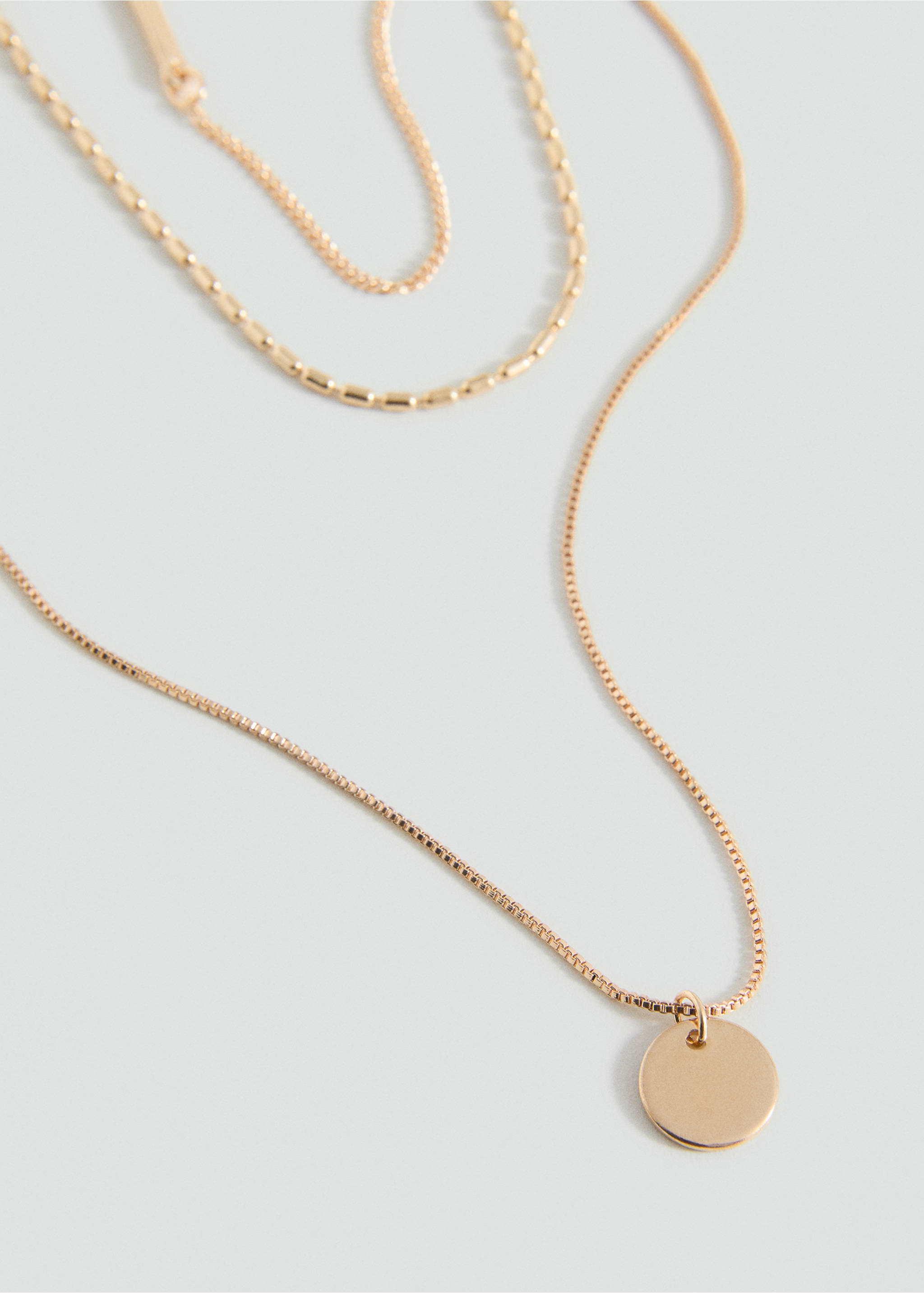 Triple chain necklace - Medium plane, Gold. Ref: 17001186-00.