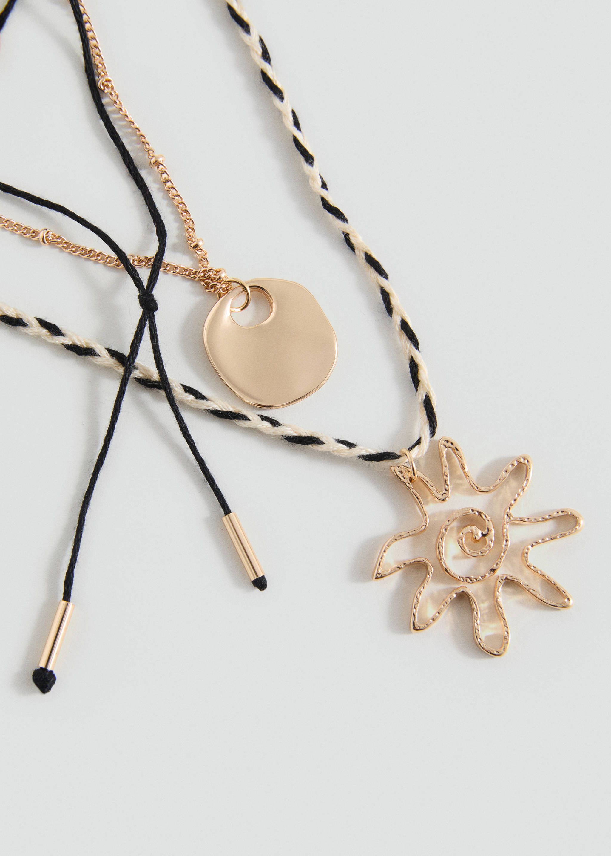 Mixed pendants necklace - Medium plane