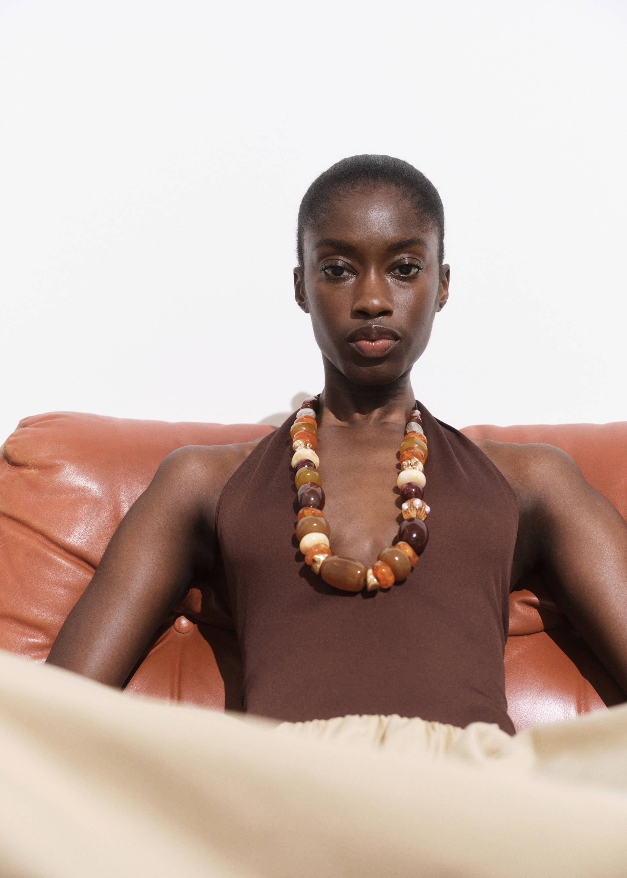 Gecombineerde ketting met maxibollen van hars - Overzichtstekening