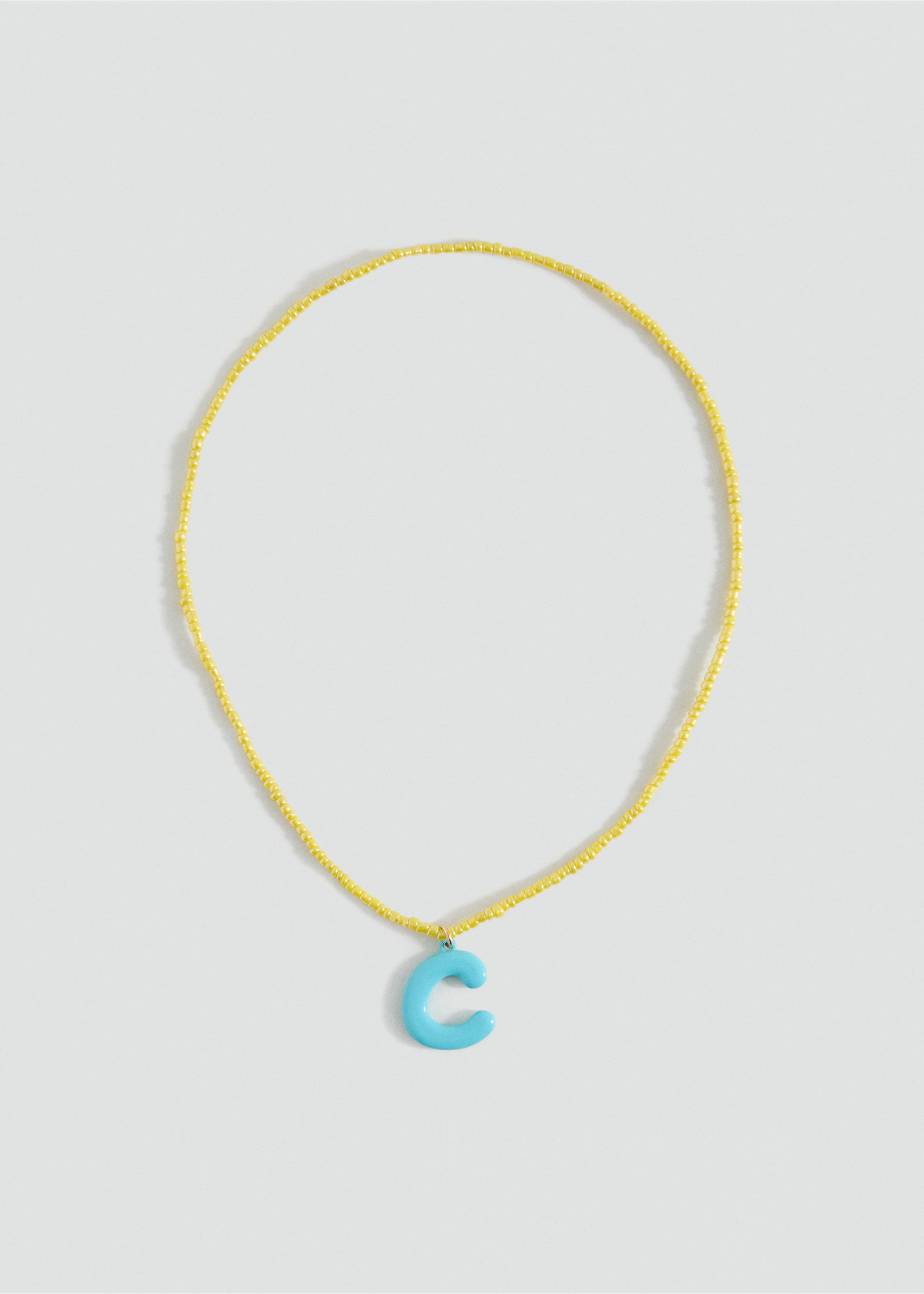 Letters bead necklace - Article without model, Aqua Green. Ref: 17001199-00.