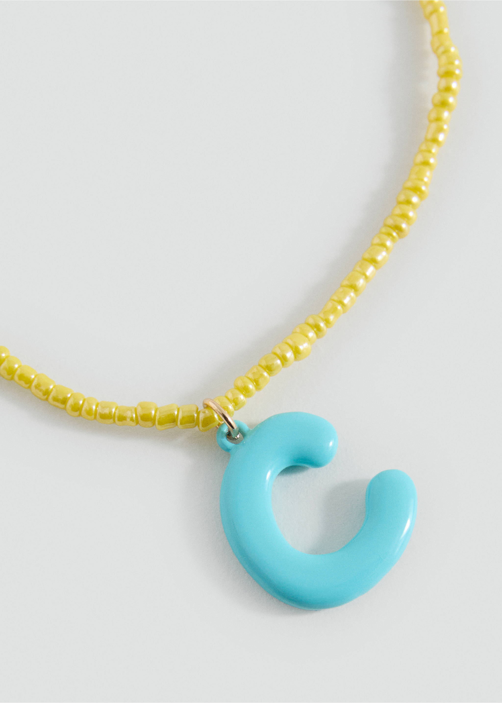 Letters bead necklace - Medium plane, Aqua Green. Ref: 17001199-00.