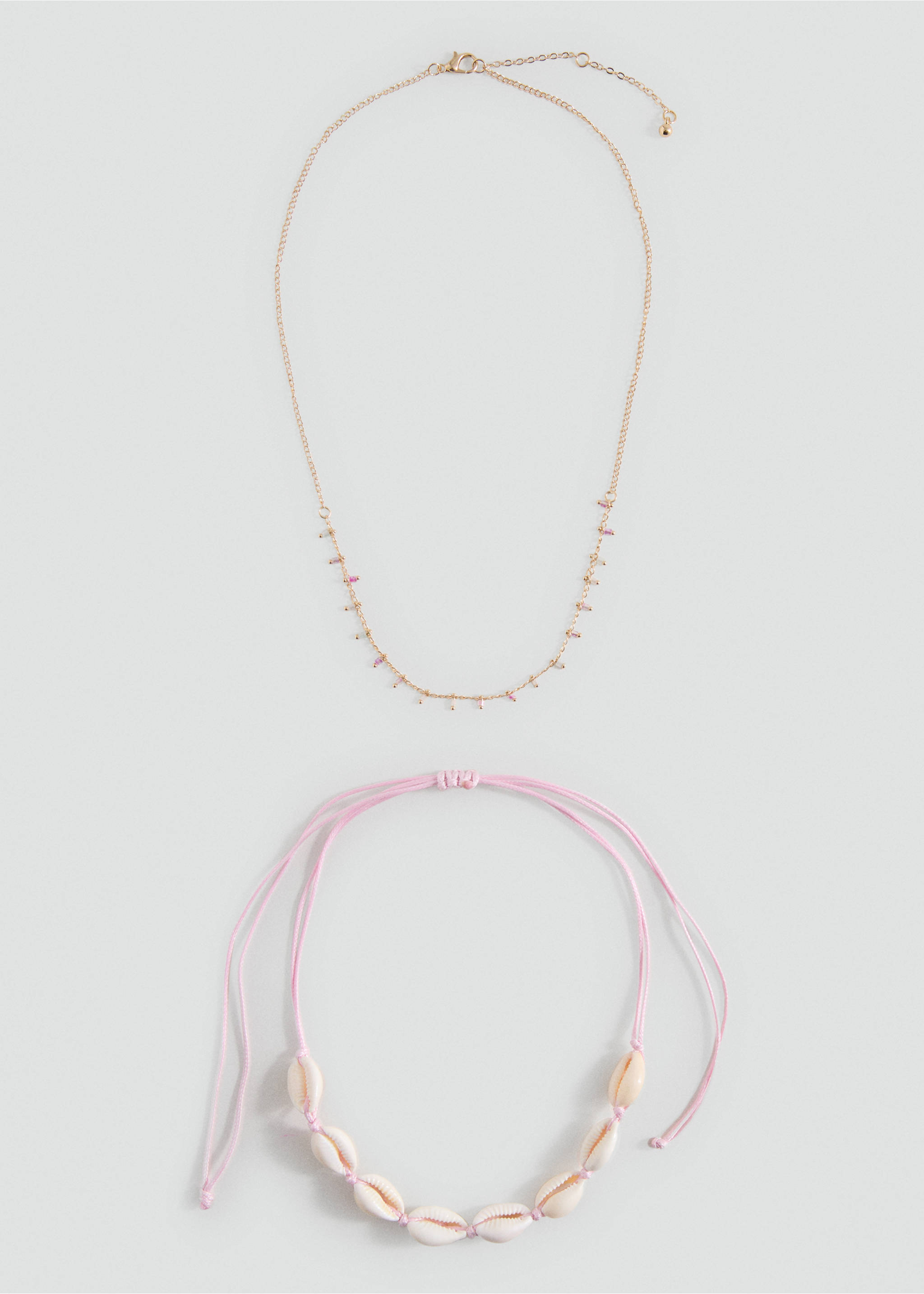 2 pack of necklaces - Details of the article 1, Sand. Ref: 17001201-00.