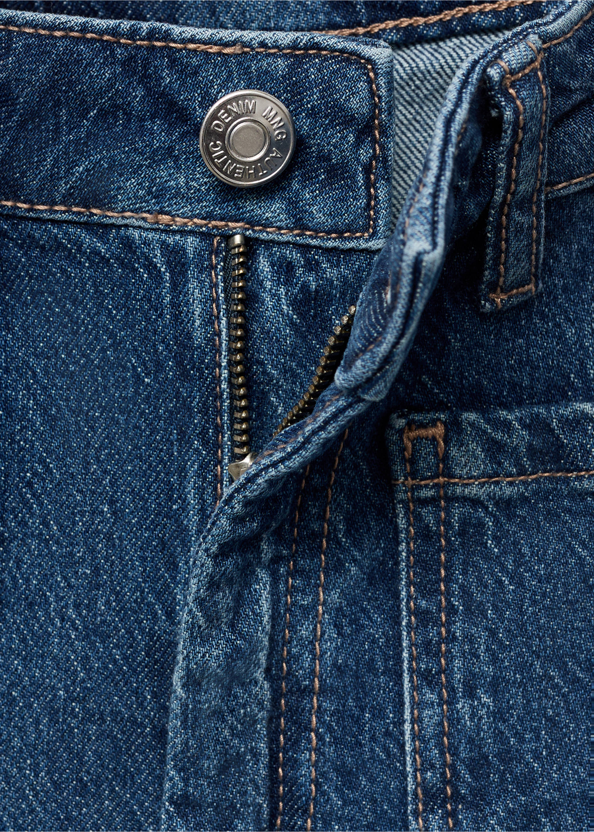 Jeans culotte mid-waist comfort - Details of the article 8, Dark Blue. Ref: 17001203-00.