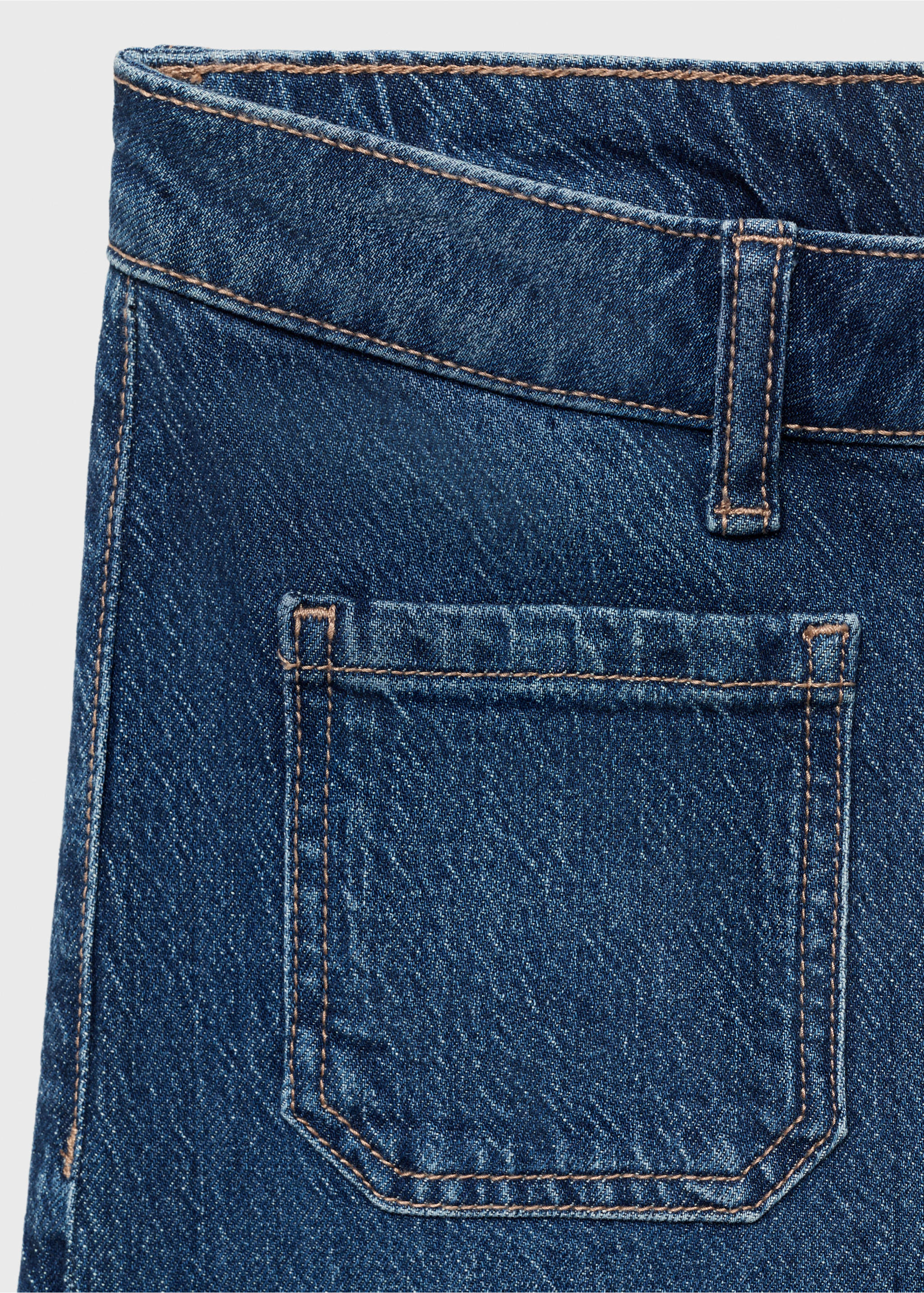 Jeans culotte mid-waist comfort - Details of the article 0, Dark Blue. Ref: 17001203-00.