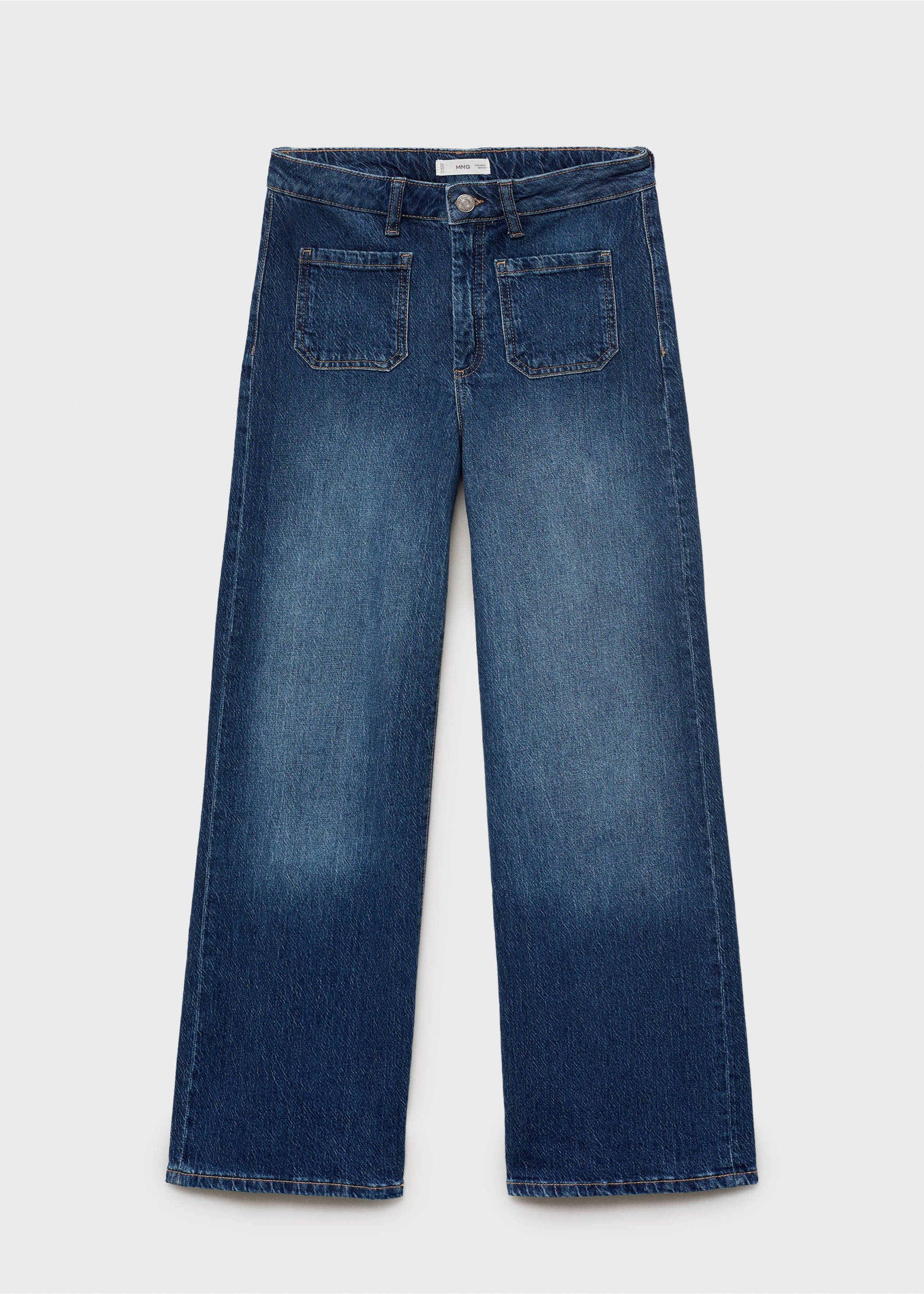 Jeans culotte mid-waist comfort - Article without model, Dark Blue. Ref: 17001203-00.
