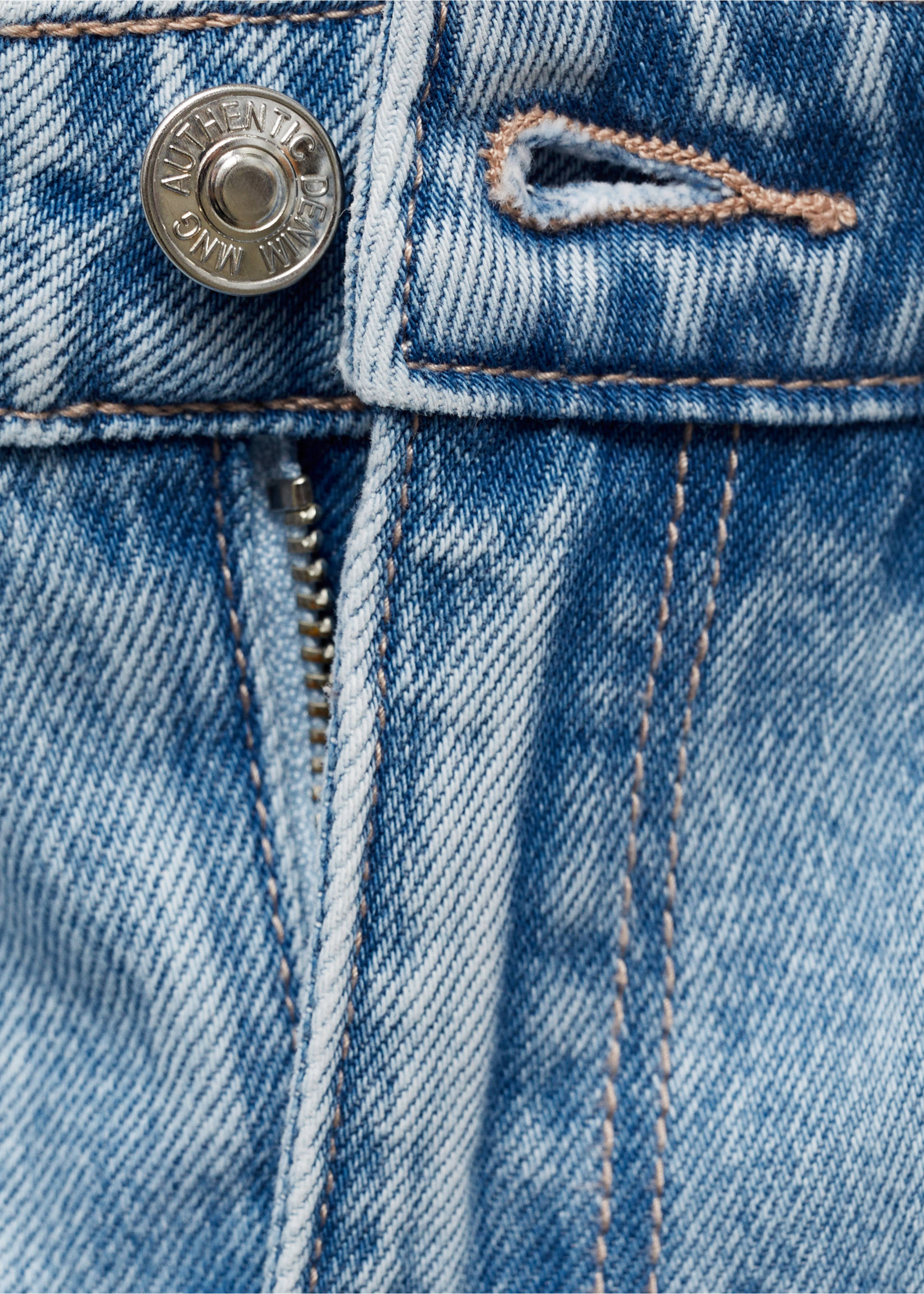 Ripped straight-fit jeans - Details of the article 8, Light Blue. Ref: 17001204-00.