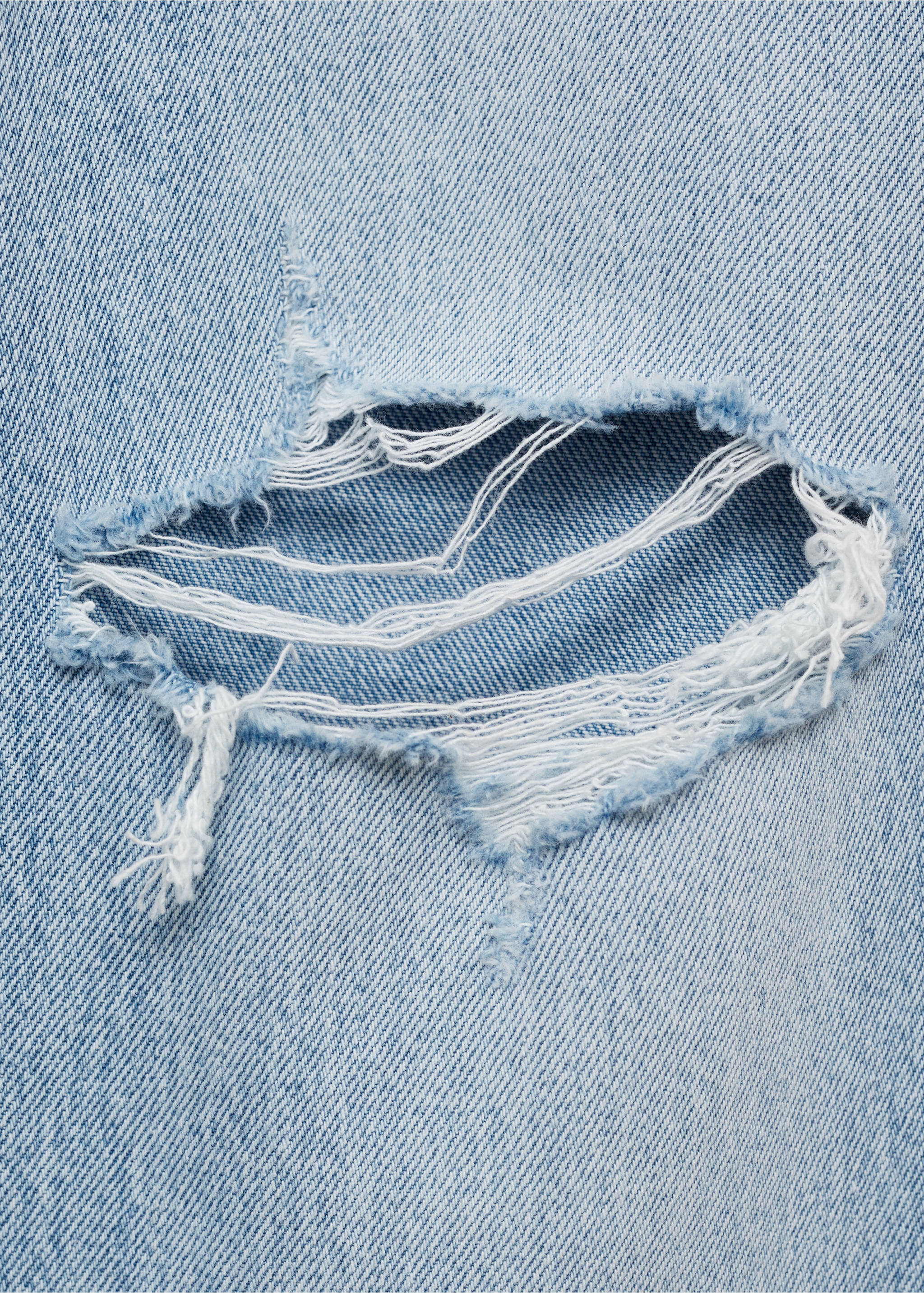 Ripped straight-fit jeans - Details of the article 0, Light Blue. Ref: 17001204-00.