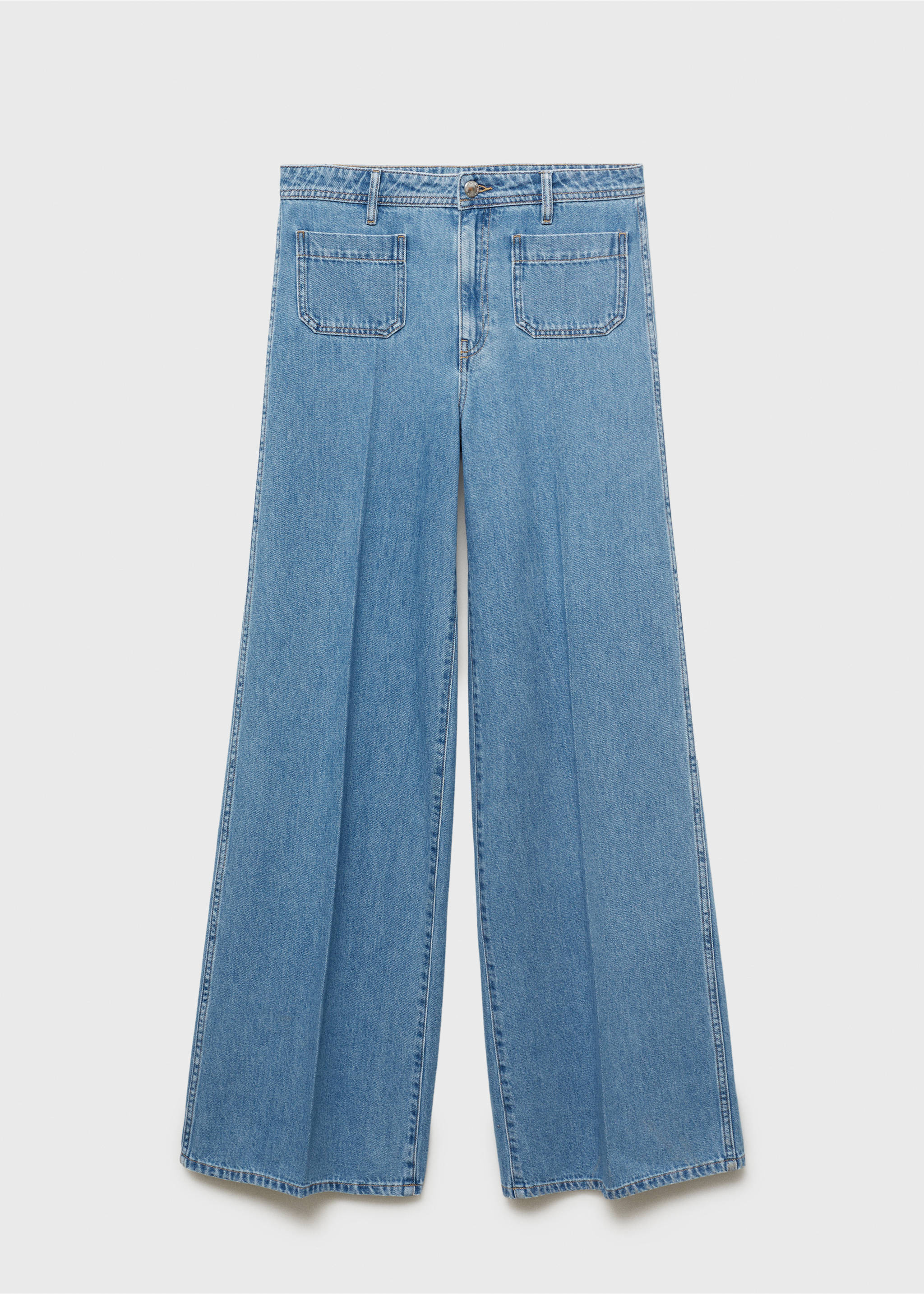 High-rise wide leg  jeans with pockets - Article without model, Medium Blue. Ref: 17001208-00.