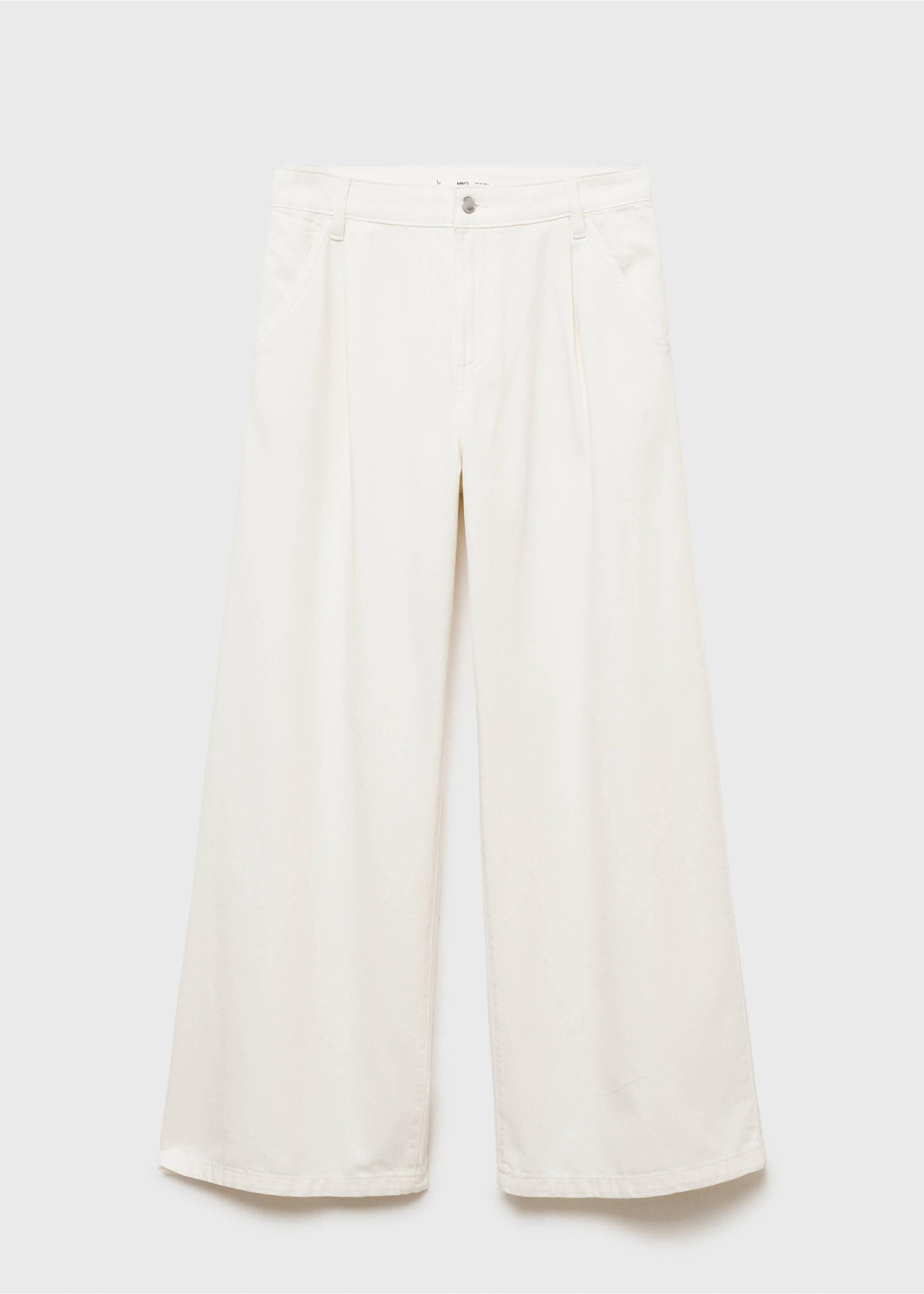 Wide leg pleated jeans - Article without model, Off White. Ref: 17001211-00.