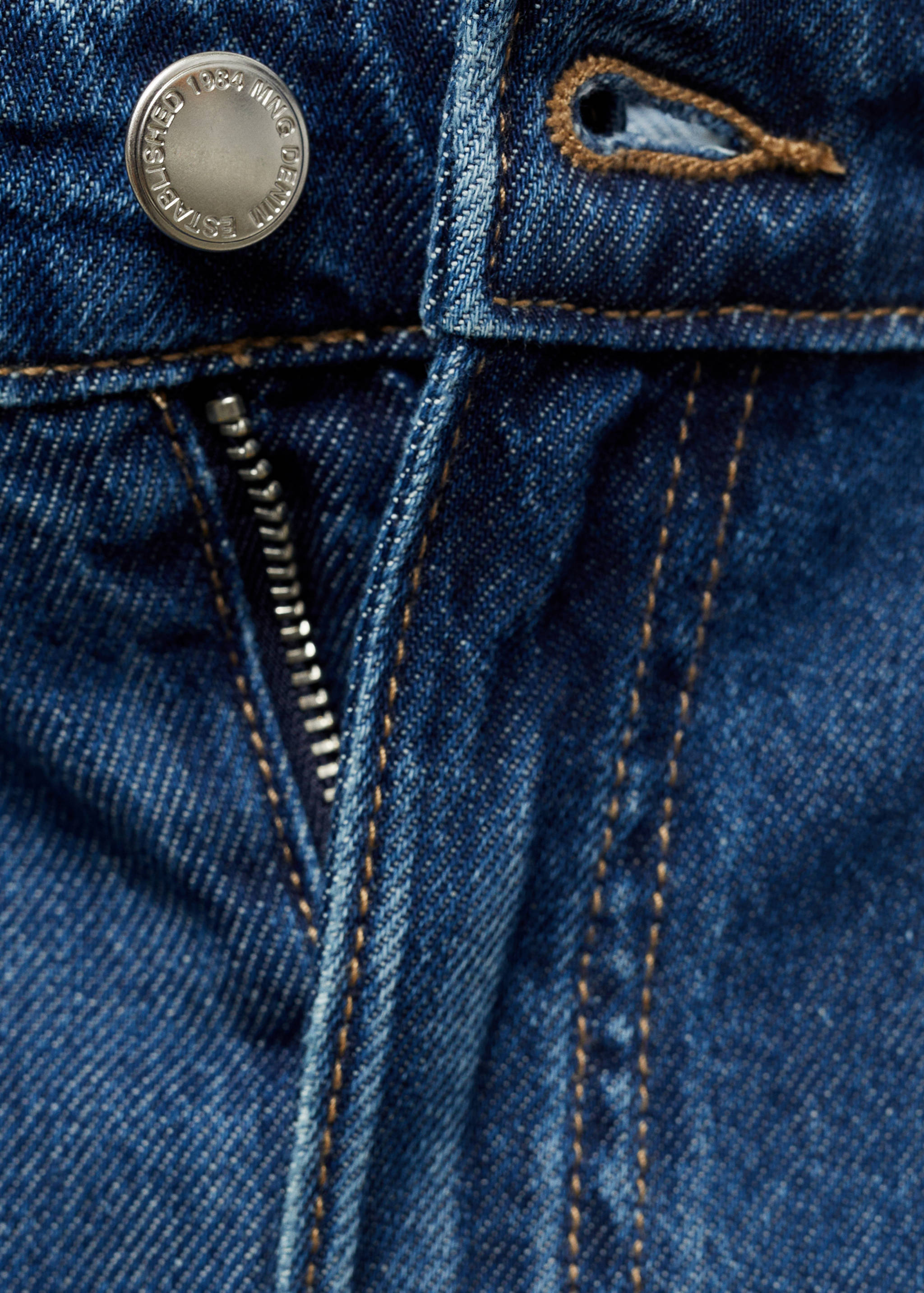Wide leg pleated jeans - Details of the article 0