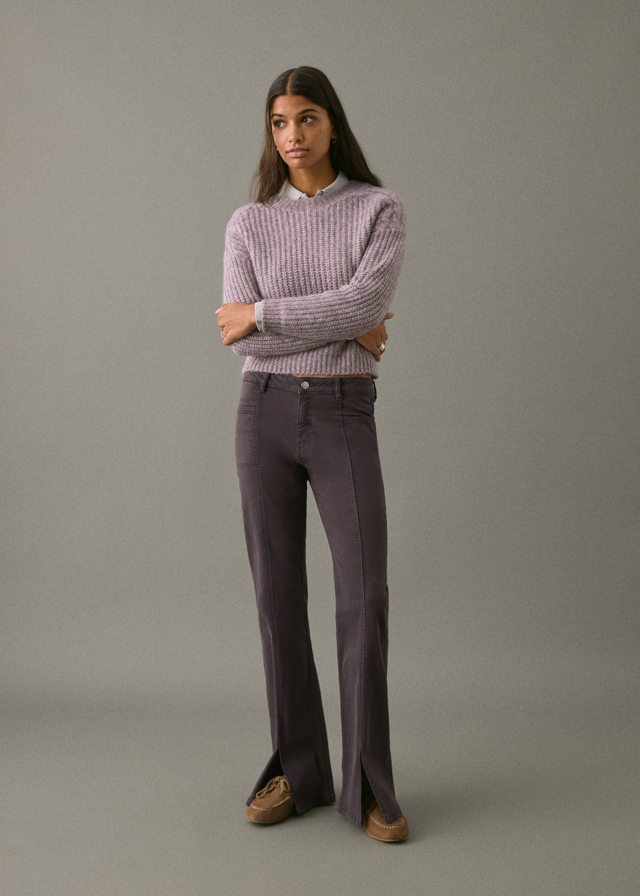Flared jeans met split - Overzichtstekening