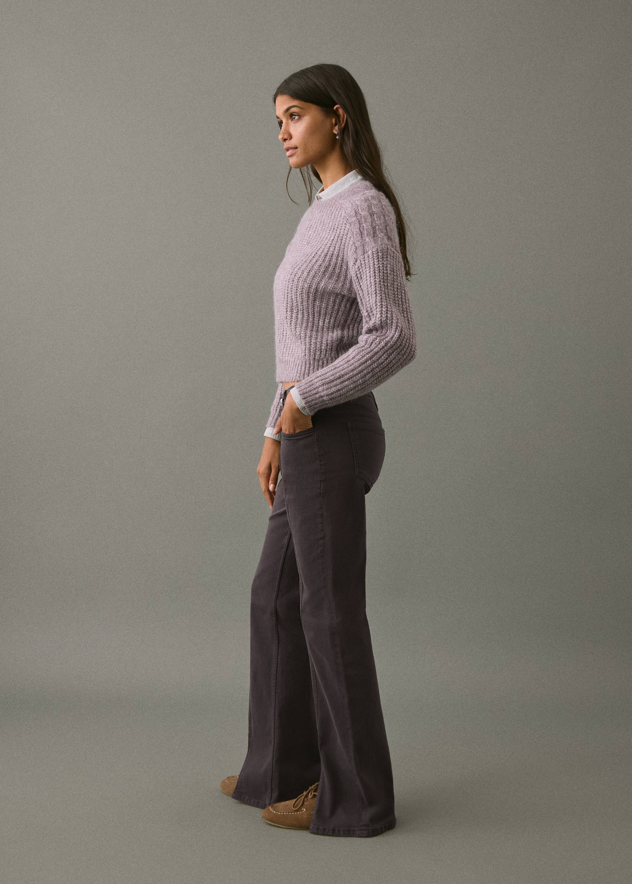 Flared jeans met split - Middenvlak