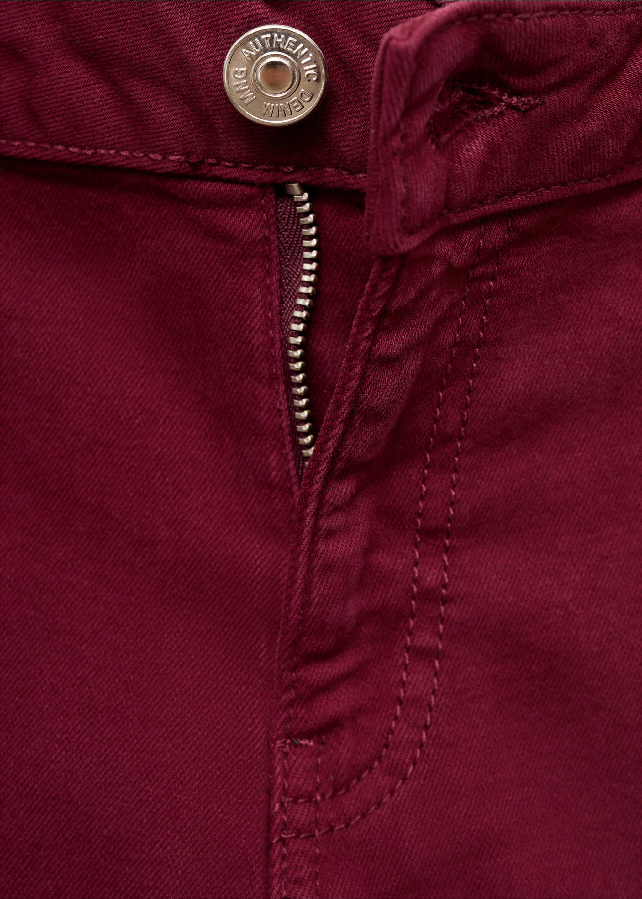 Flared jeans met split - Detail van het artikel 8, Bordeaux. Ref: 17001215-00.