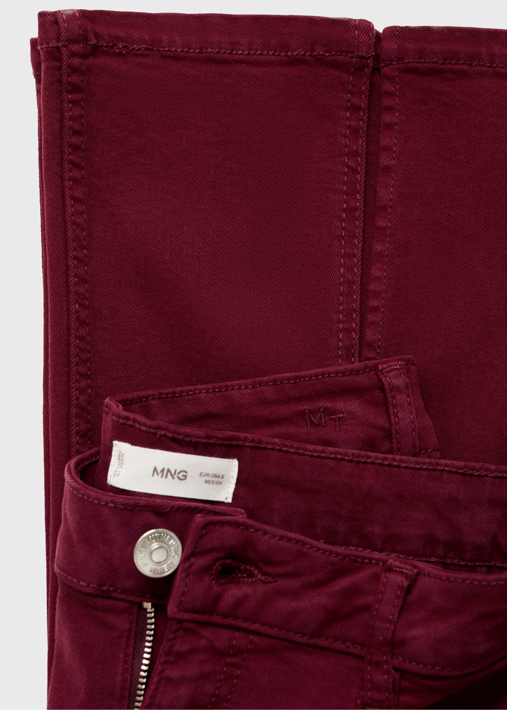 Flared jeans met split - Detail van het artikel 0, Bordeaux. Ref: 17001215-00.