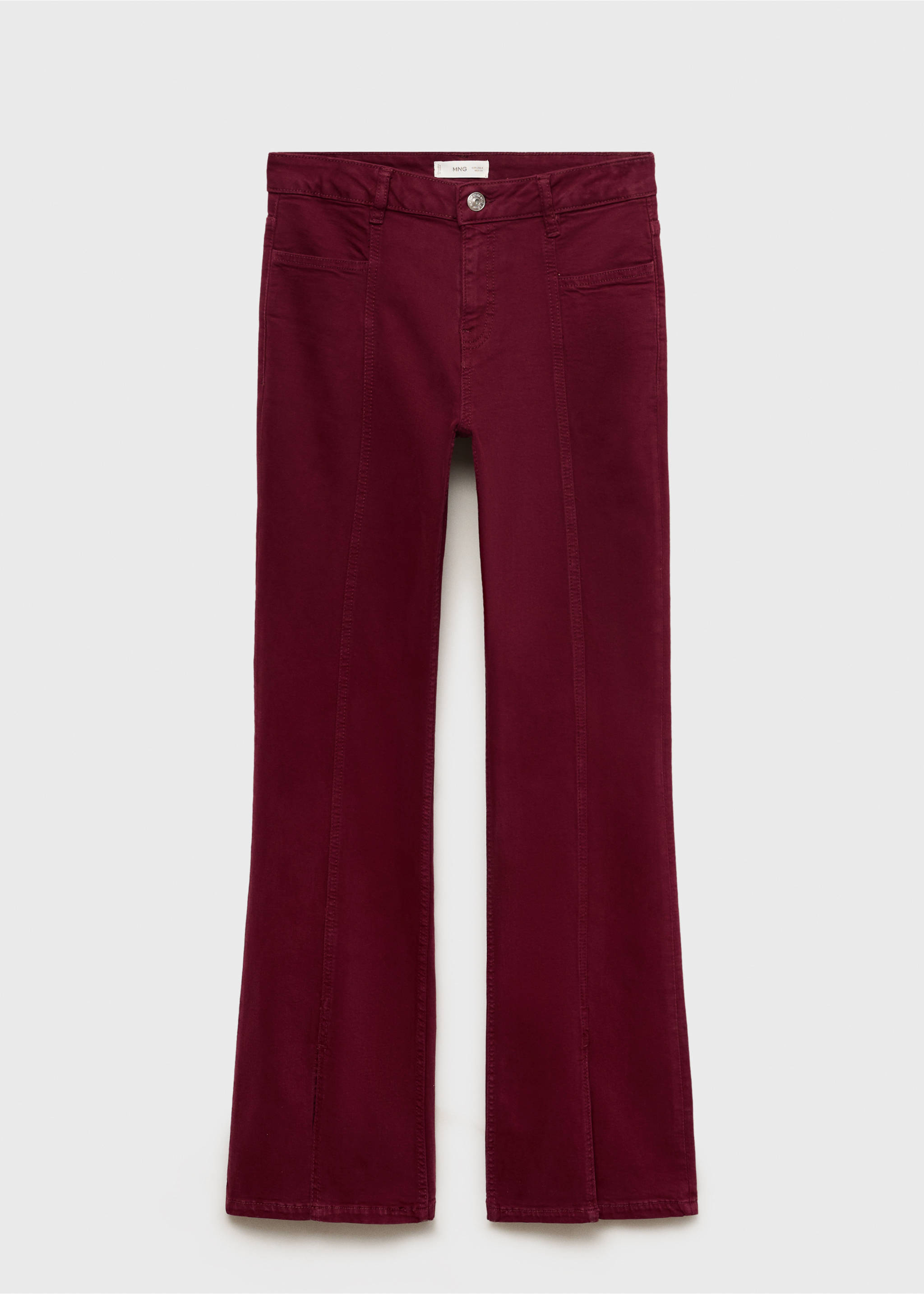 Flared jeans met split - Artikel zonder model, Bordeaux. Ref: 17001215-00.