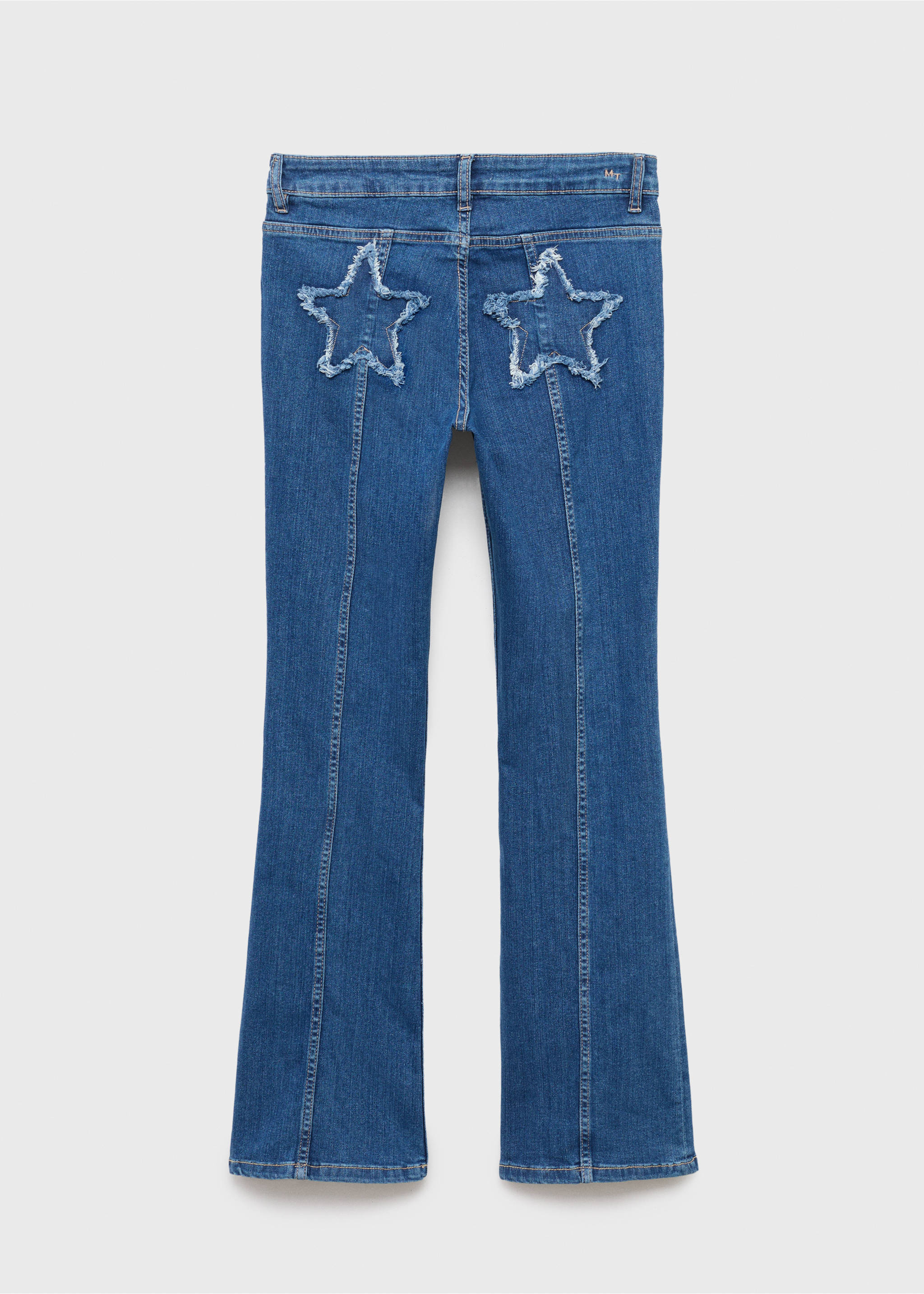 Flared jeans with stars - Reverse of the article, Dark Blue. Ref: 17001216-00.