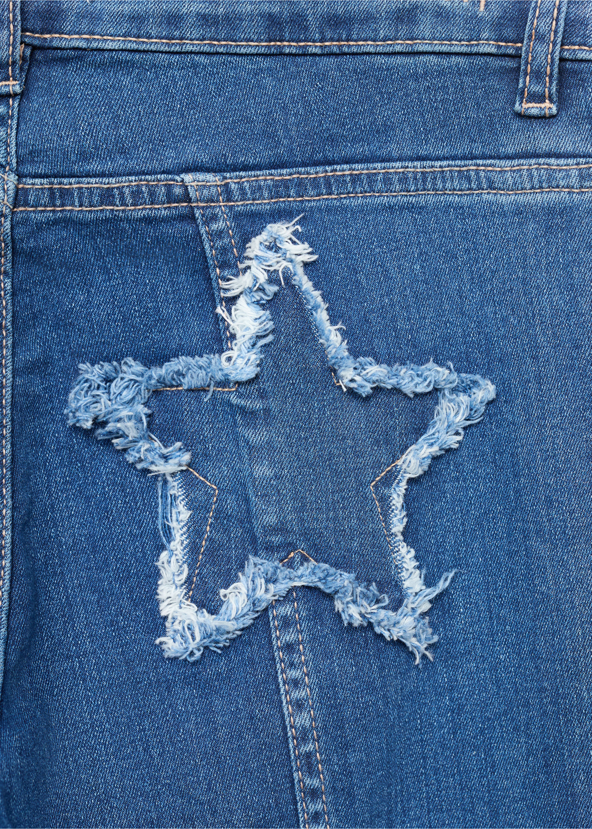 Flared jeans with stars - Details of the article 0, Dark Blue. Ref: 17001216-00.