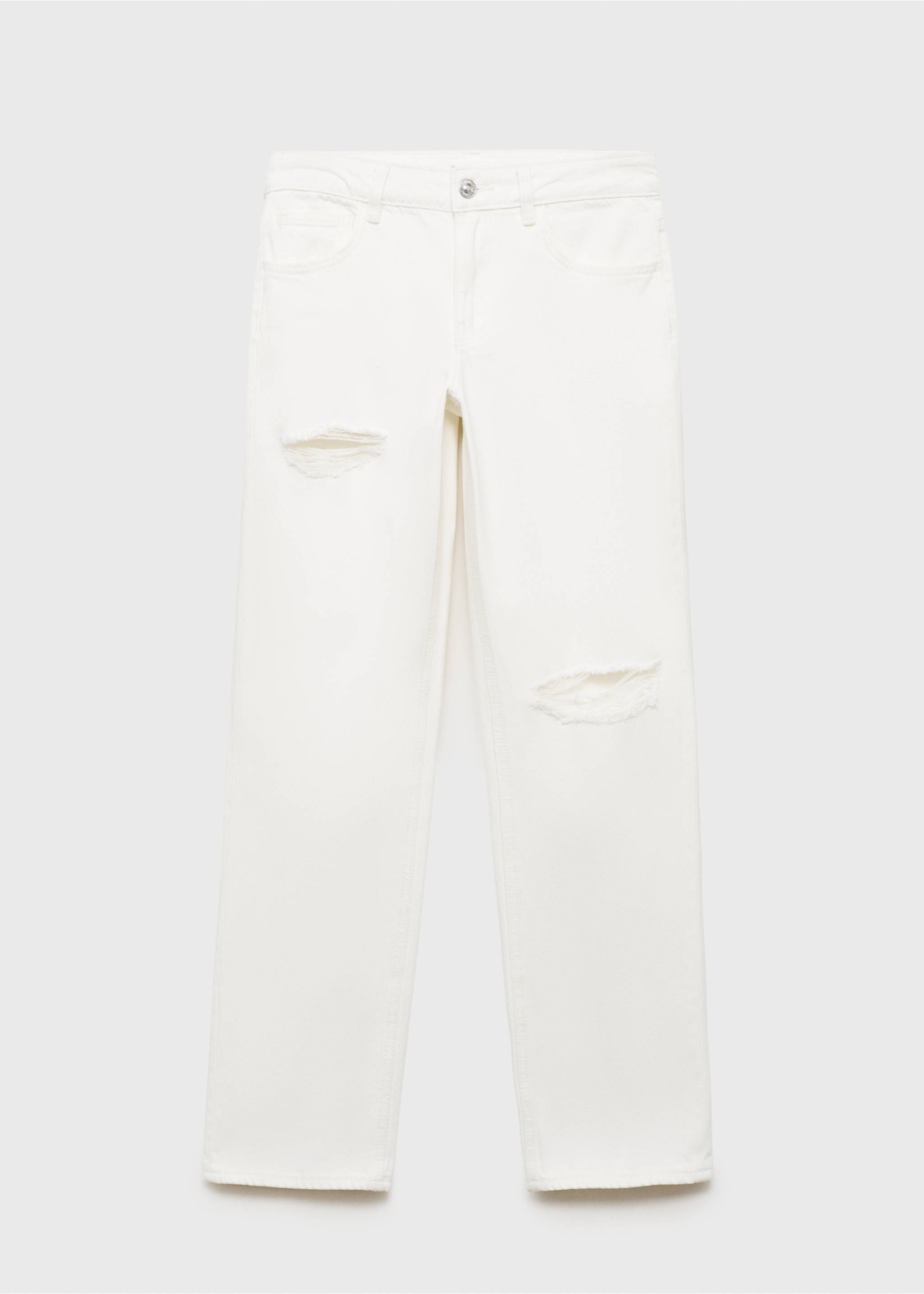 Ripped straight-fit jeans - Article without model, Off White. Ref: 17001217-00.