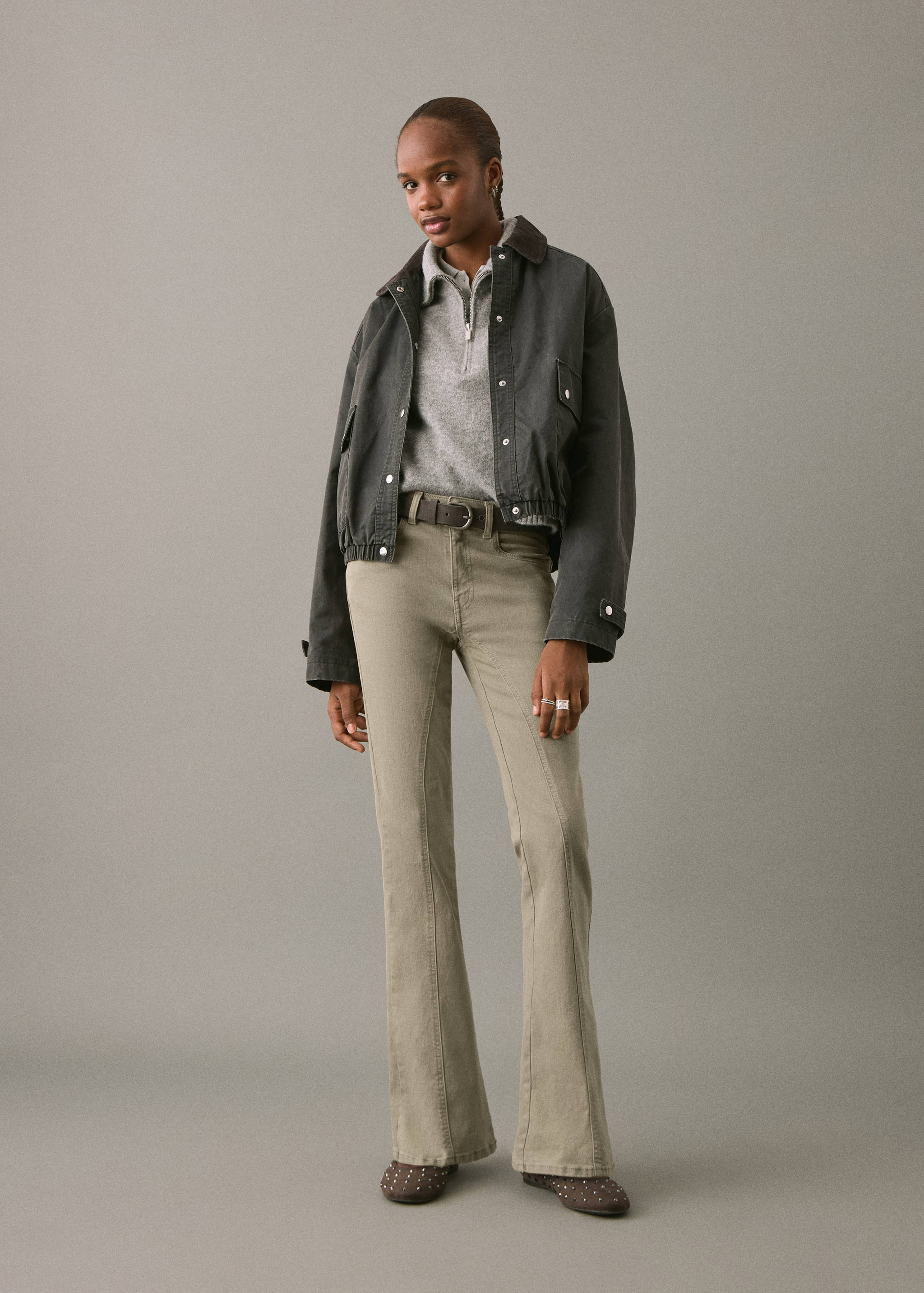 Decorative seam flared jeans - General plane