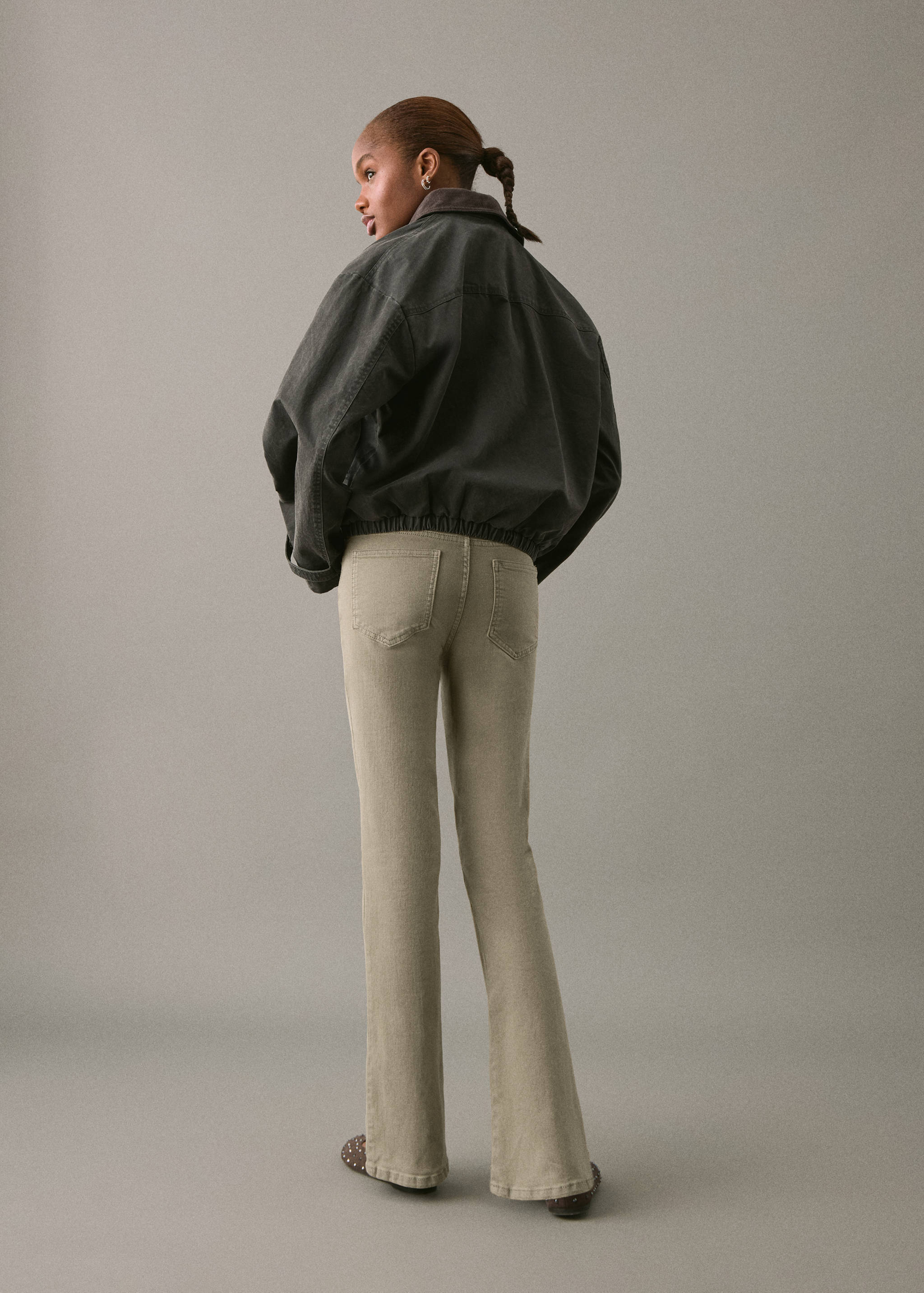 Decorative seam flared jeans - Reverse of the article