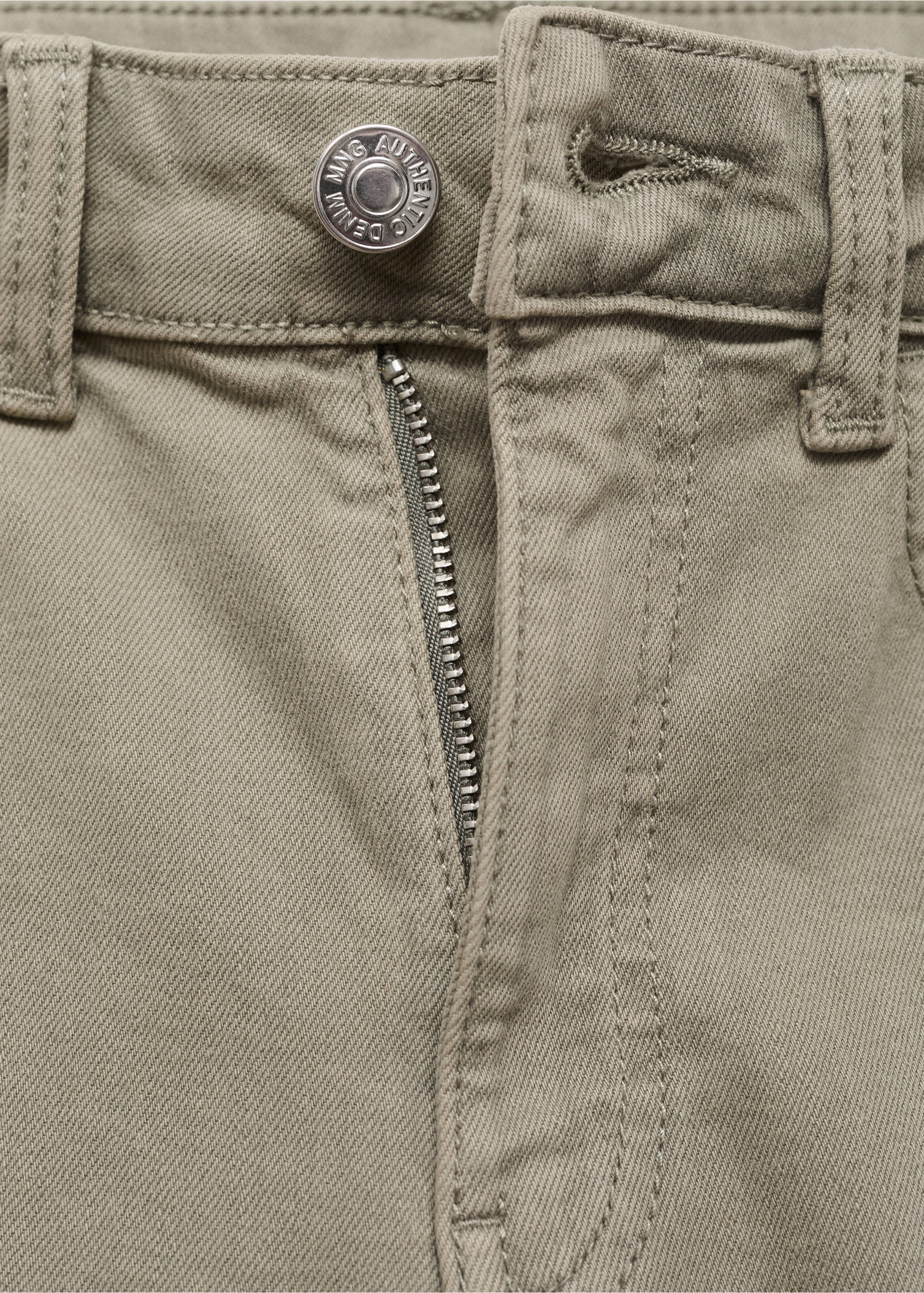 Decorative seam flared jeans - Details of the article 8, Khaki. Ref: 17001220-00.