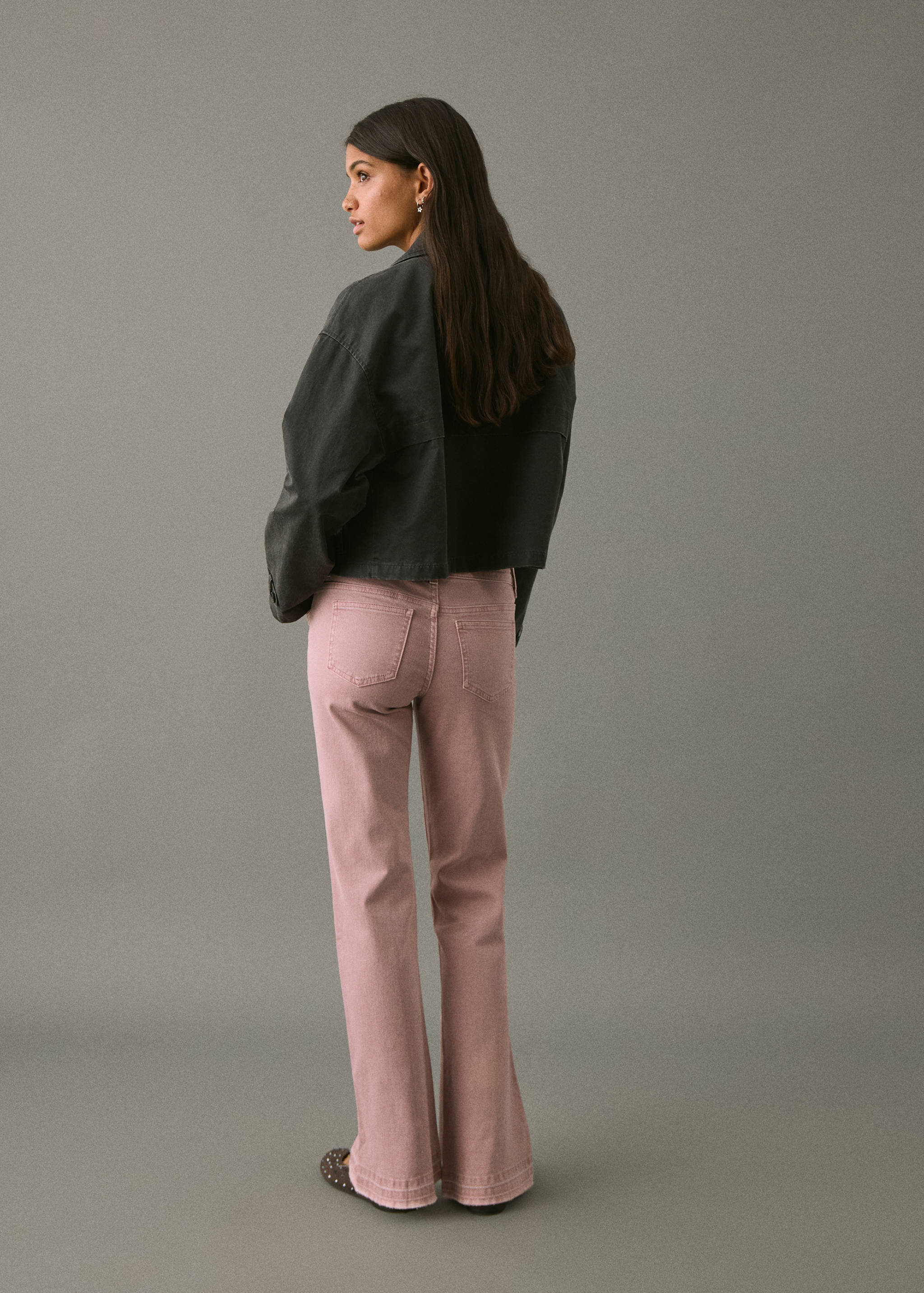 Decorative seam flared jeans - Reverse of the article