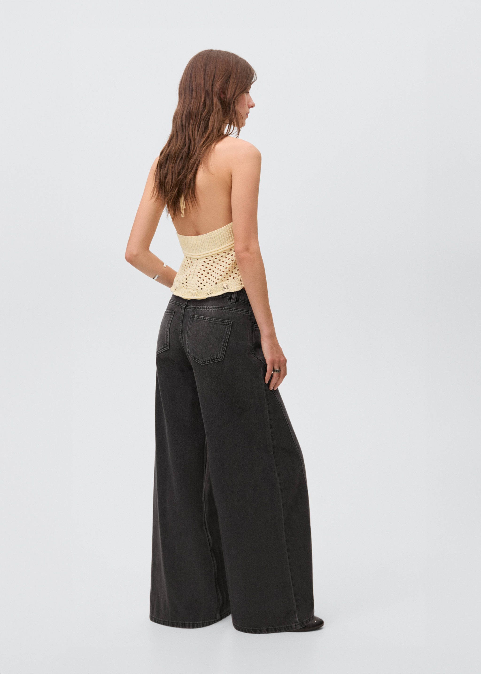 Wide leg jeans with seam detail - Reverse of the article