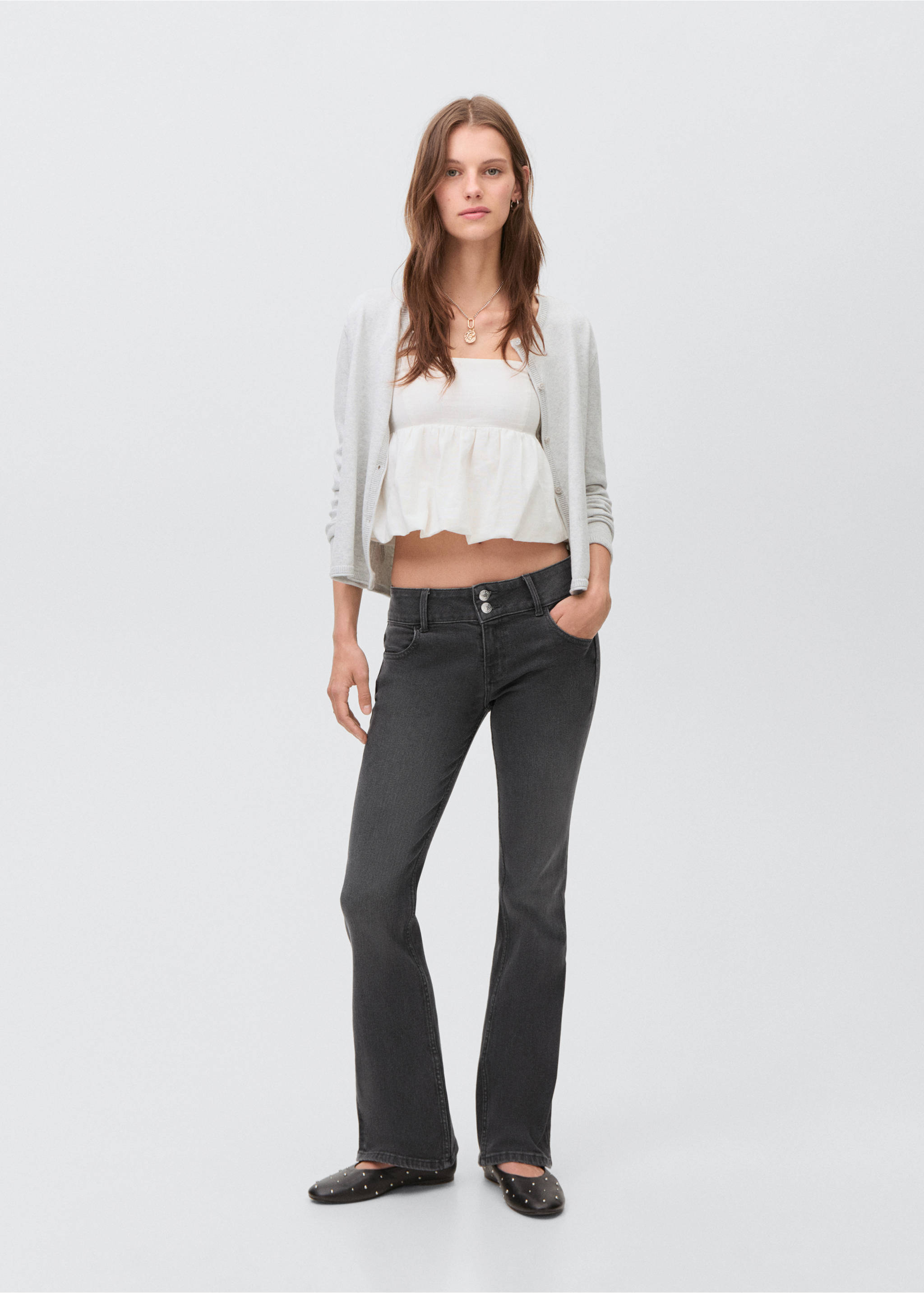 Τζιν flare low waist - Λεπτομέρεια του προϊόντος 2, Black denim. Ref: 17001224-00.