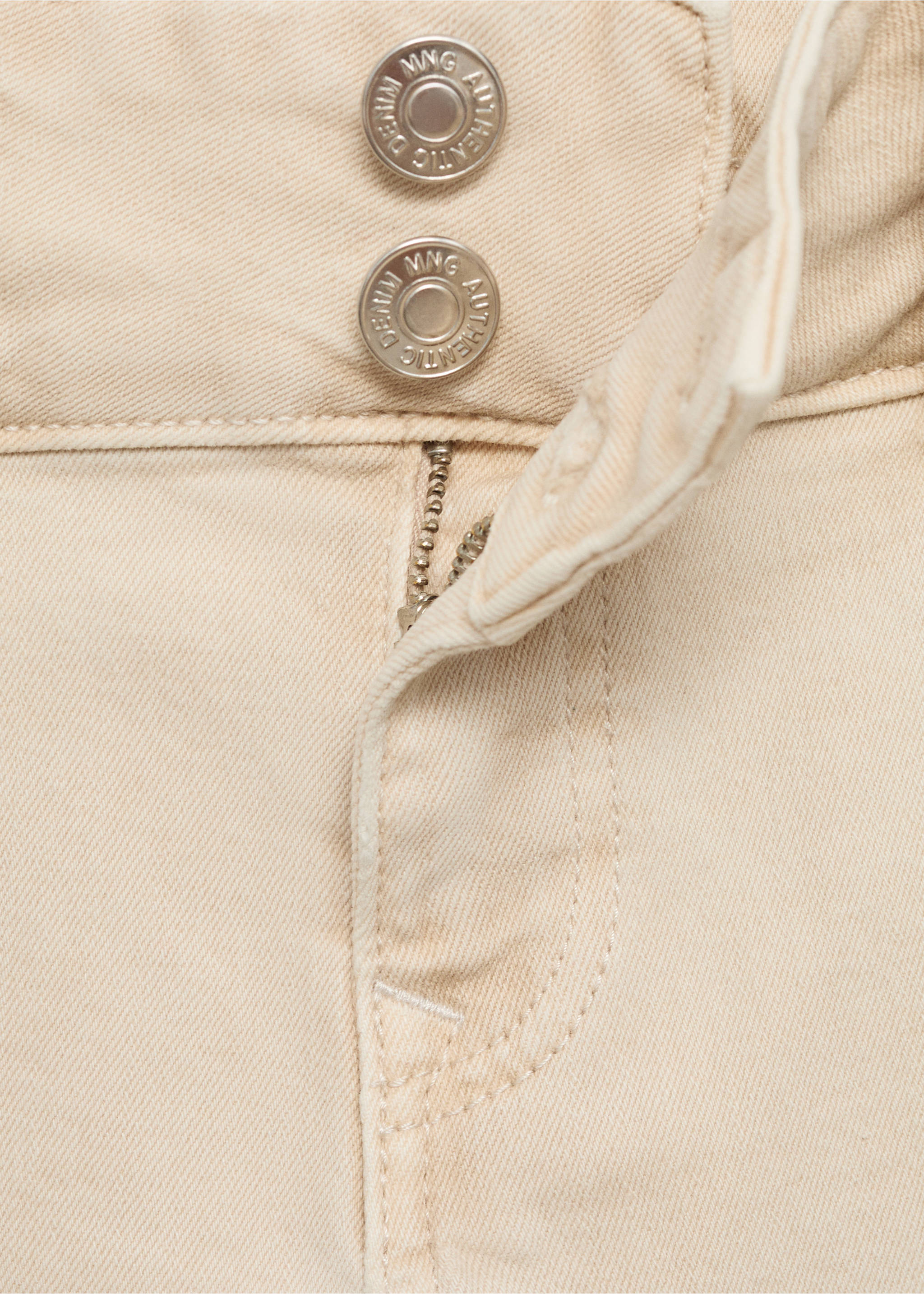Low-waist flared jeans - Details of the article 8, Beige. Ref: 17001225-00.