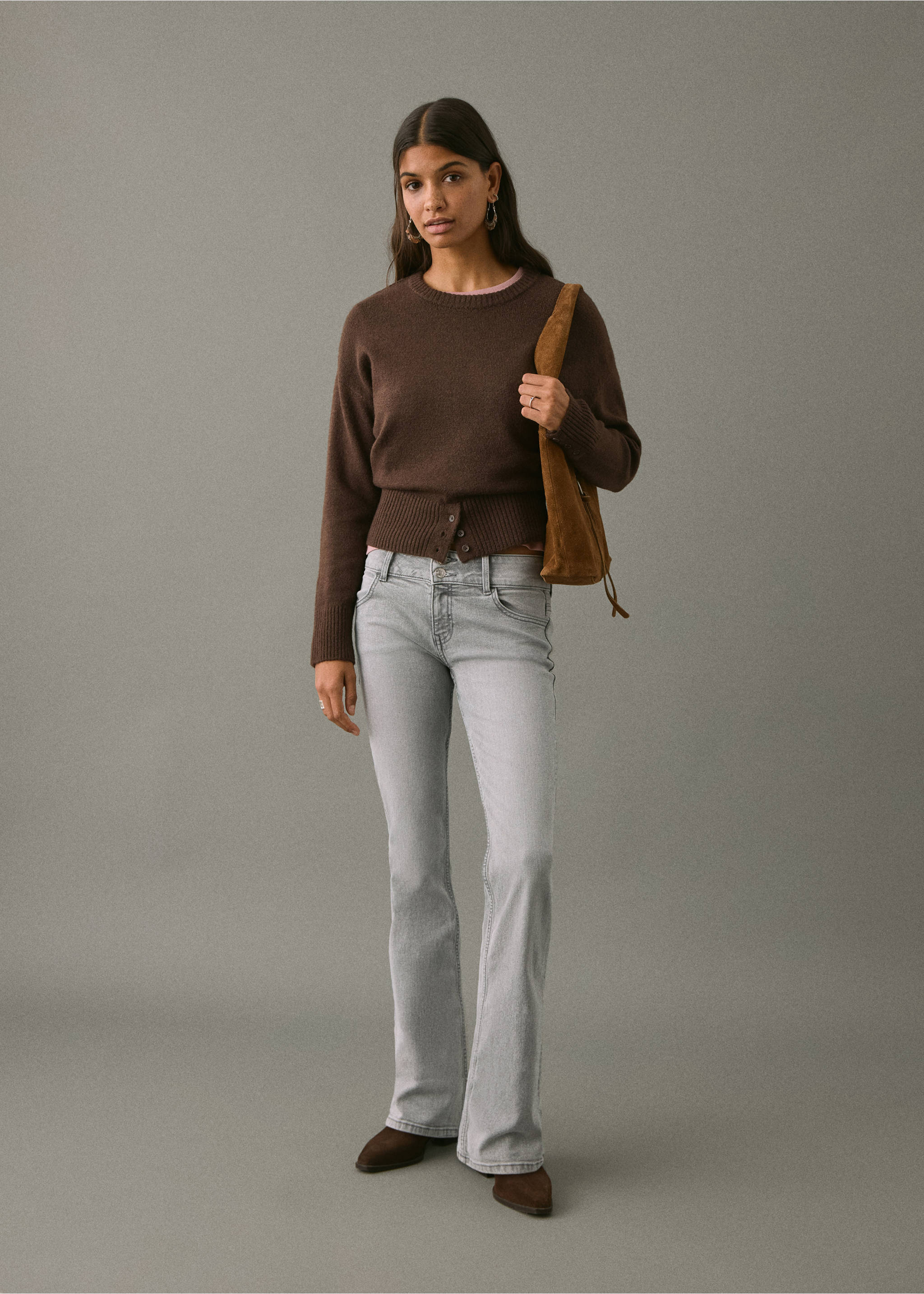 Low-waist flared jeans - General plane, Denim Grey. Ref: 17001226-00.