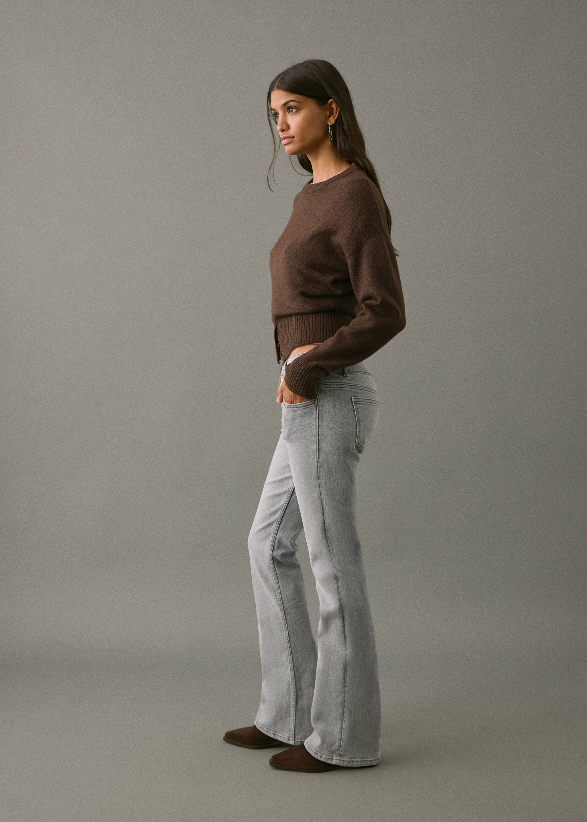 Low-waist flared jeans - Medium plane, Denim Grey. Ref: 17001226-00.