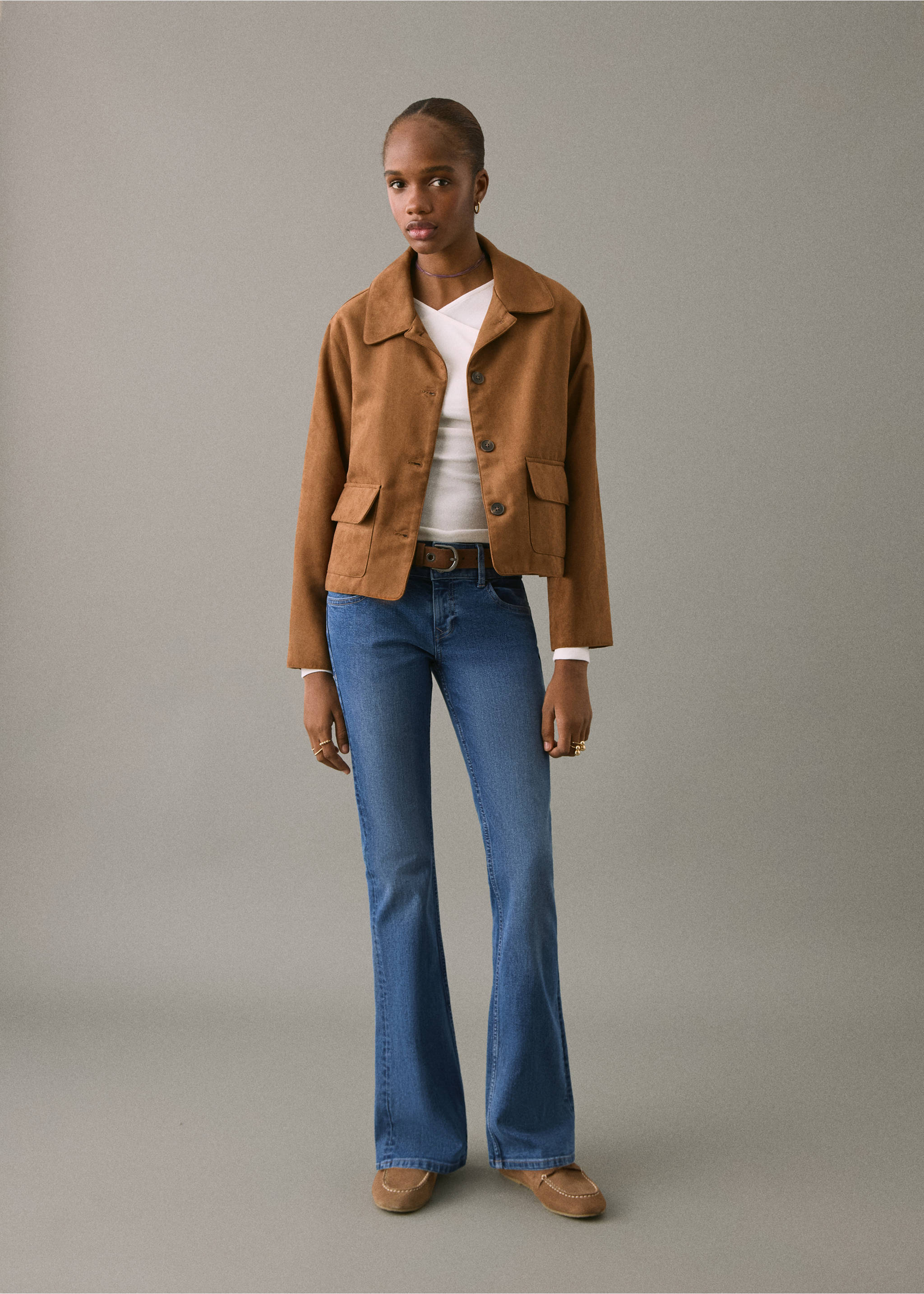 Low-waist flared jeans - General plane, Medium Blue. Ref: 17001227-00.
